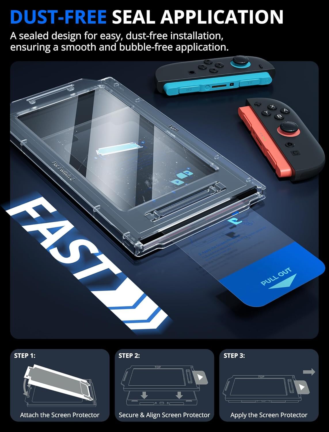 For Nintendo Switch 2 Screen Protector, 2 Pack 9H Tempered Glass Ultra-Thin HD