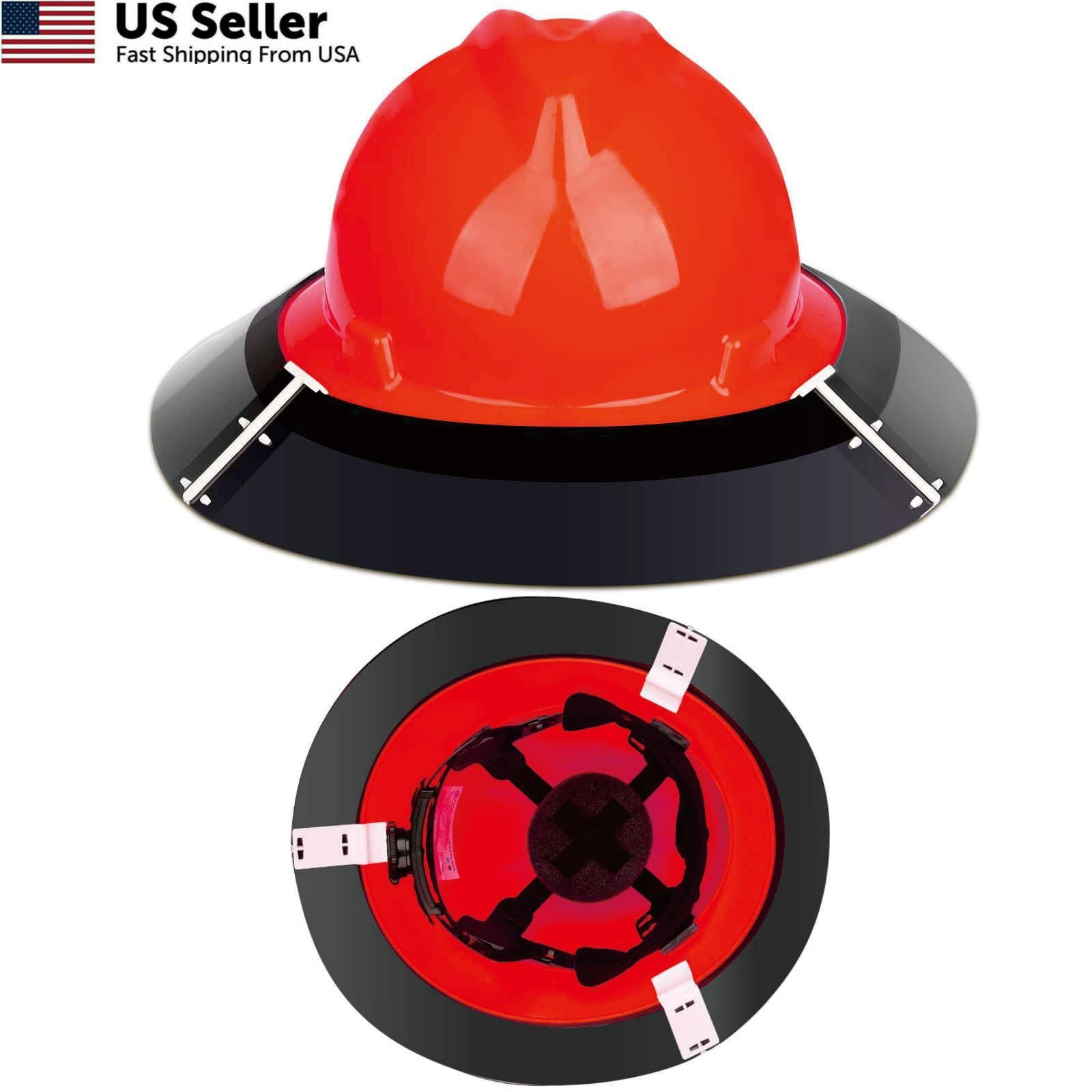 Full Brim Hard Hat Visor with Neck Protector High Visibility Outdoor