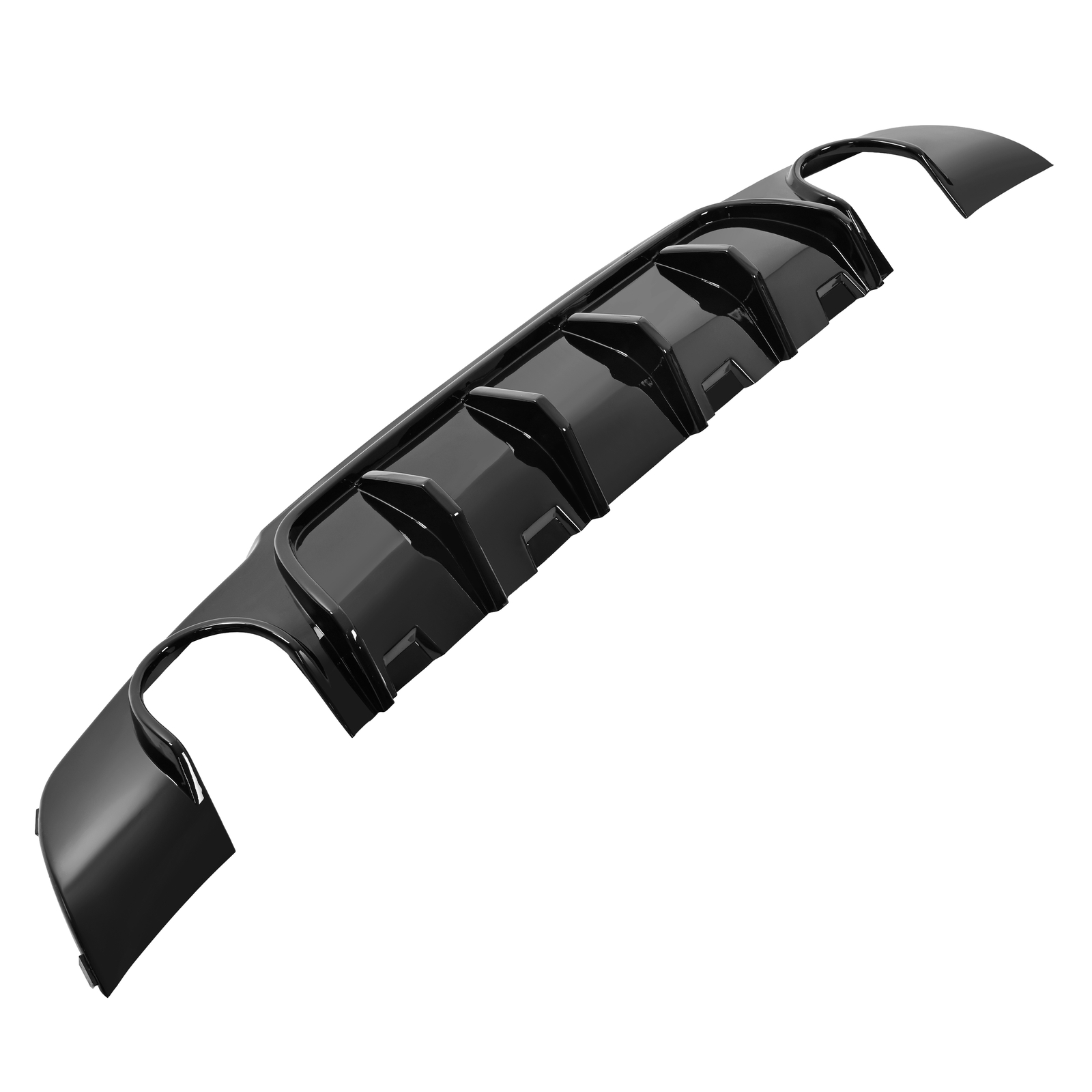 Rear Bumper Diffuser Valance Shark Fins Gloss Black Fits CHRYSLER 300 2015-2023