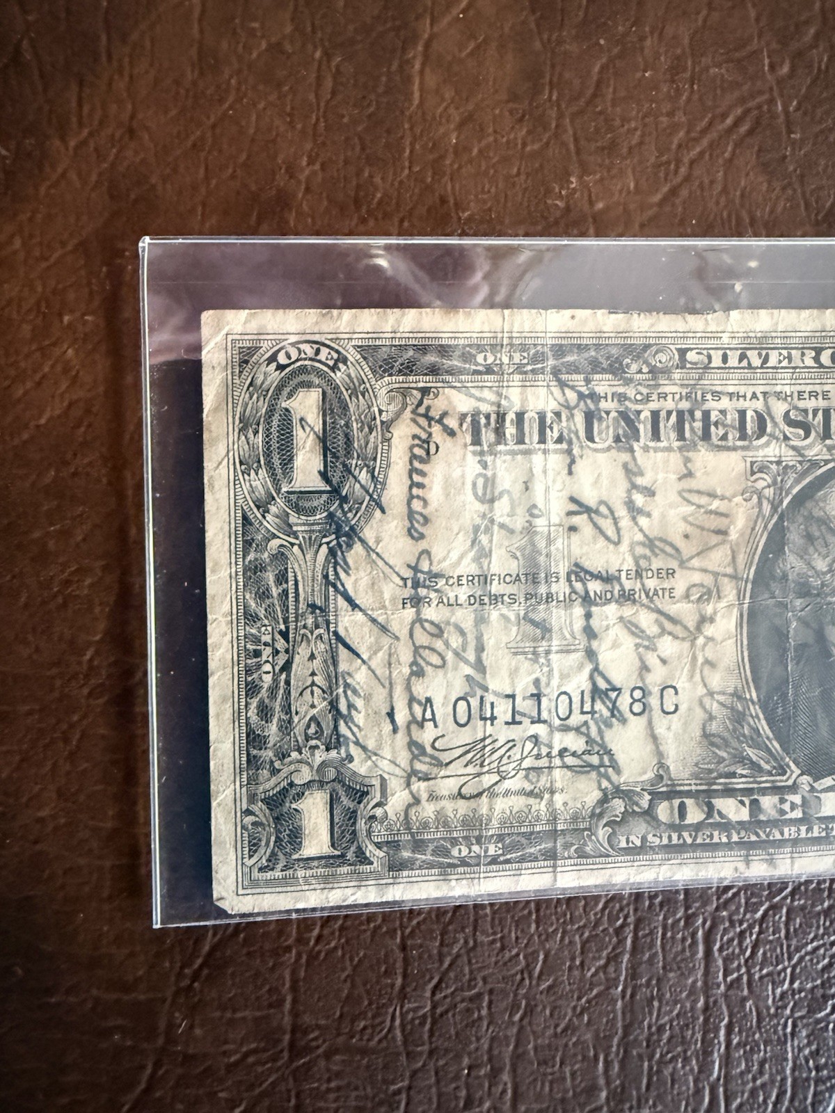 WWII Short Snorter Bill Signed By Marine Ace/MOH Joe Foss & Actor Robert Taylor