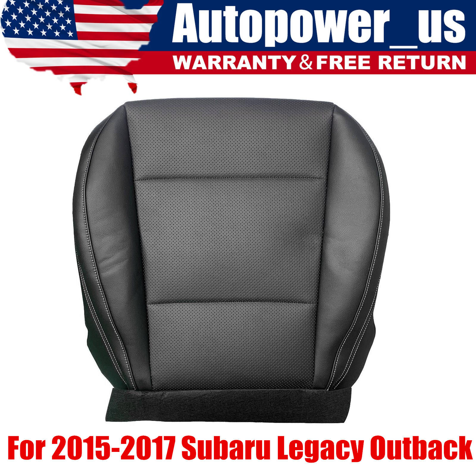 Perforated For 2015-2019 Subaru Outback Driver Leather Bottom Seat Cover Black