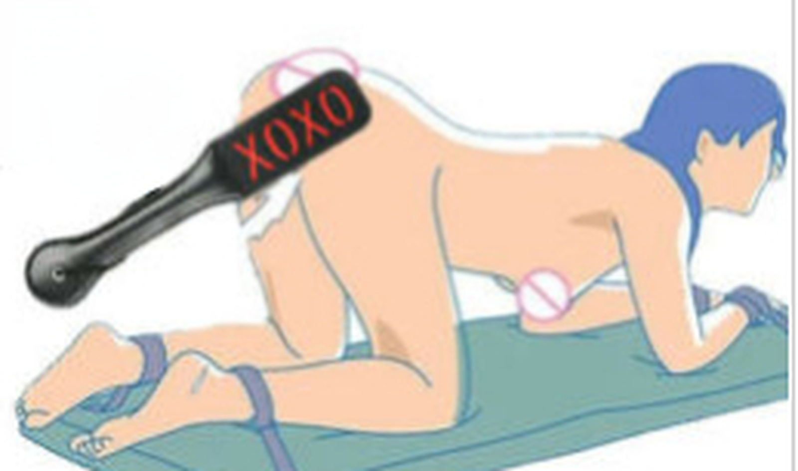 Double Layer PU Leather Flogger Whip Paddle Spanking Punishment Slave Restraints