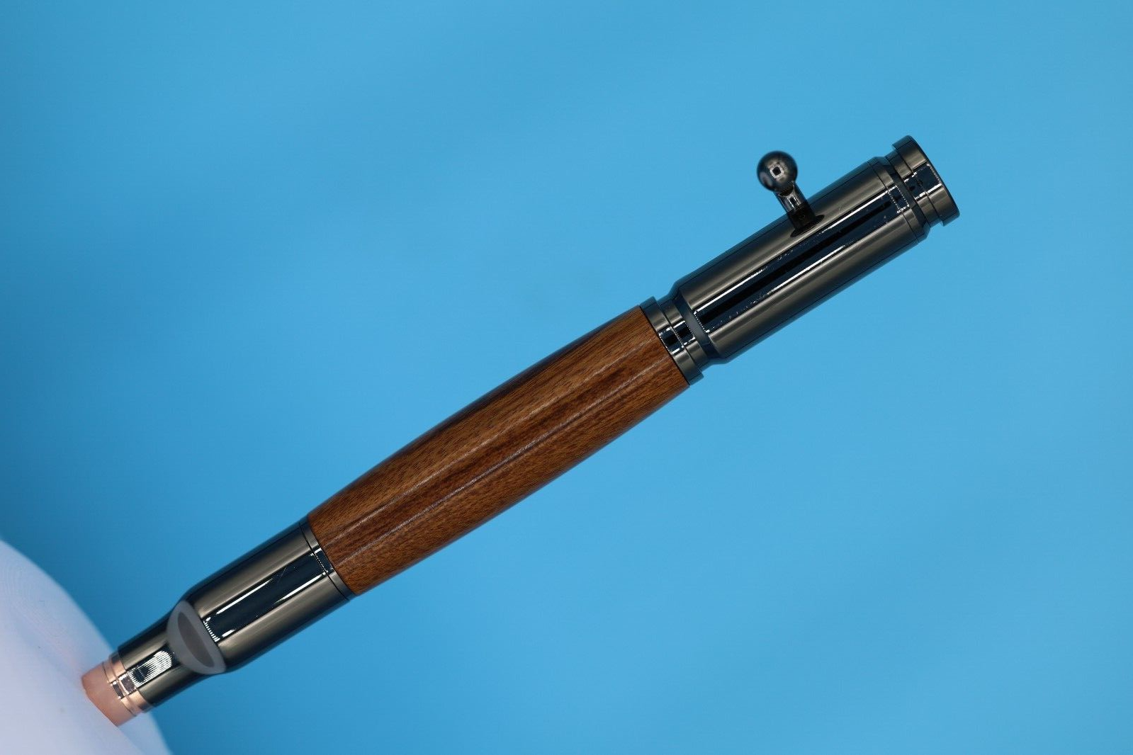 Bolt Action Pen in Popular Gun Metal Finish with Rosewood Barrel 30 Caliber Tip