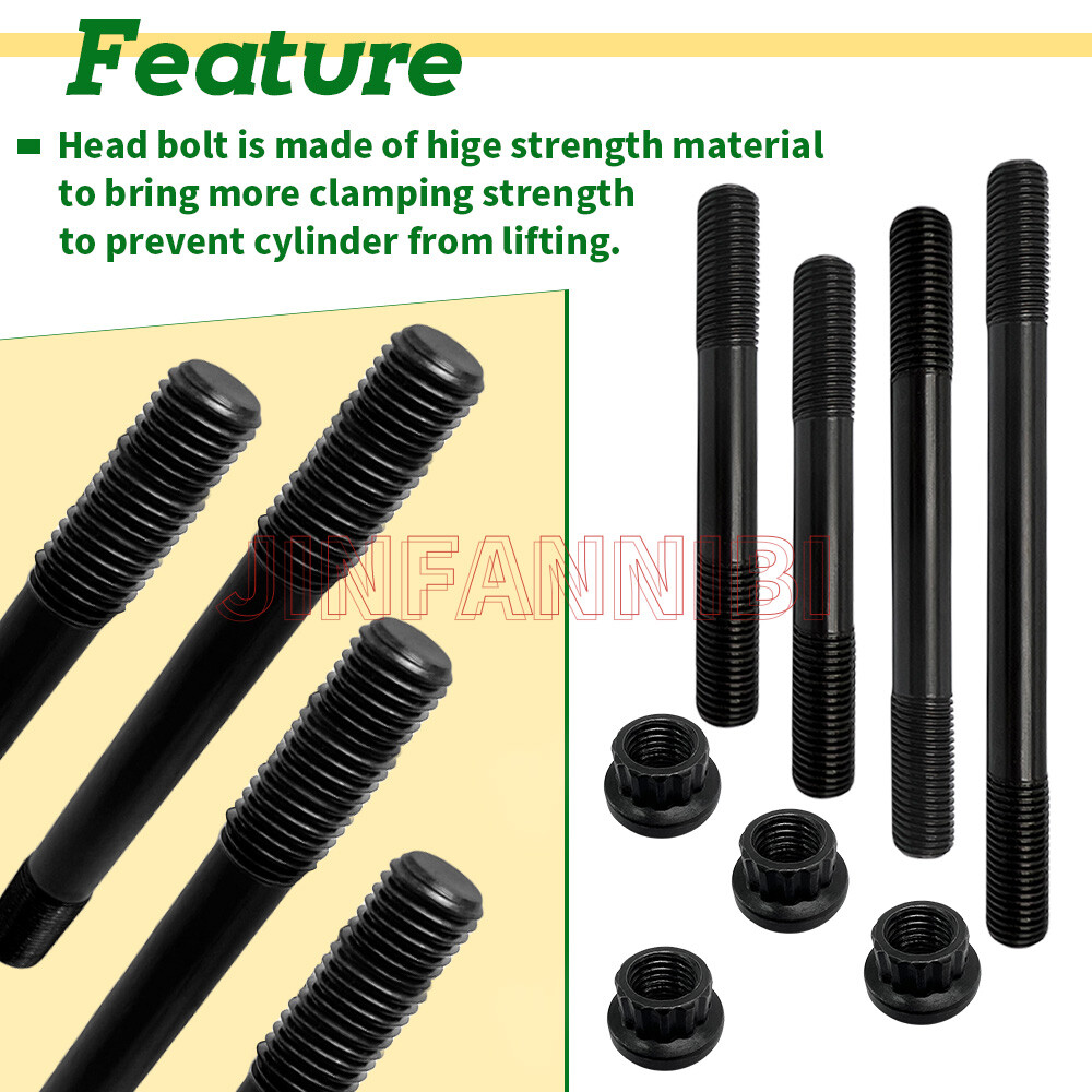 Heavy Duty Cylinder Head Studs Nut Kit for Honda Sportrax 400 TRX400EX 1999-2008