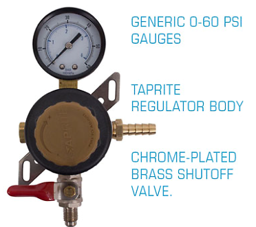 Taprite CO2 Nitrogen Secondary Regulator - 1 Body / 1 Pressure Beer CO2 New