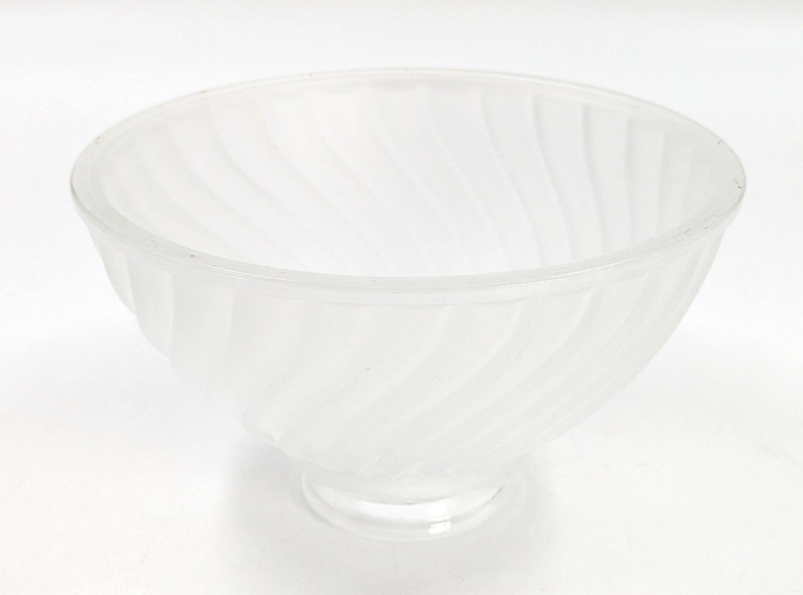 NOS! Frosted Swirl 6-1/2” dia. Low Bowl Glass Light Shade 2-1/4” Fitter VG Cond.