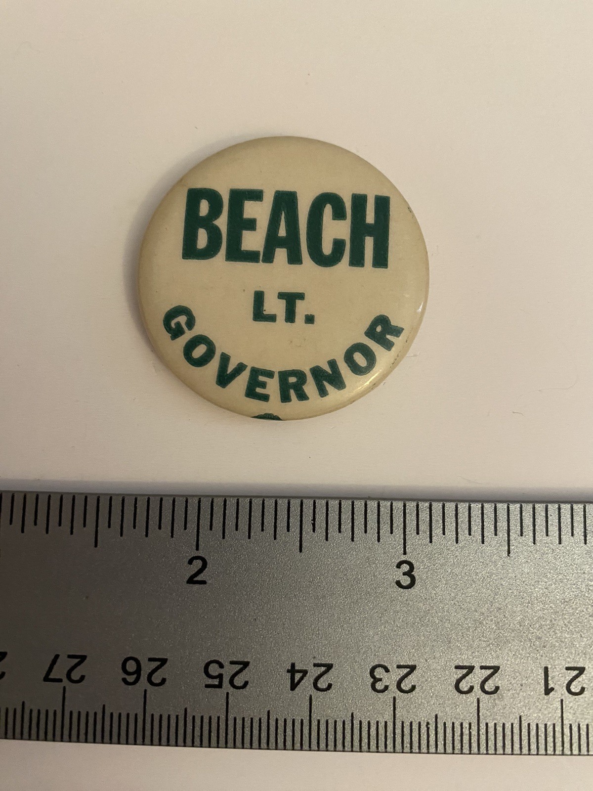 Beach Lt. Governor Pin Back Button P86