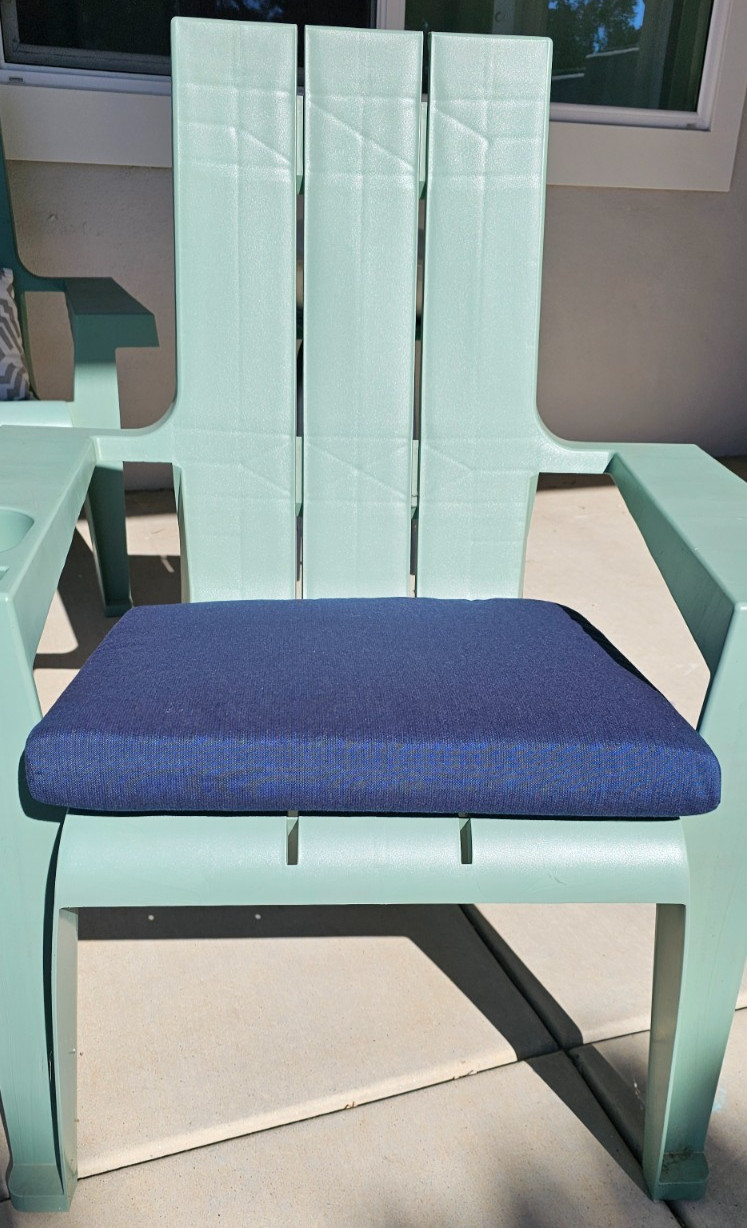 Peak Season Sunbrella® Easy-Care Outdoor Seat Pad, 2-pack, Blue, 18x19x2 (NEW)