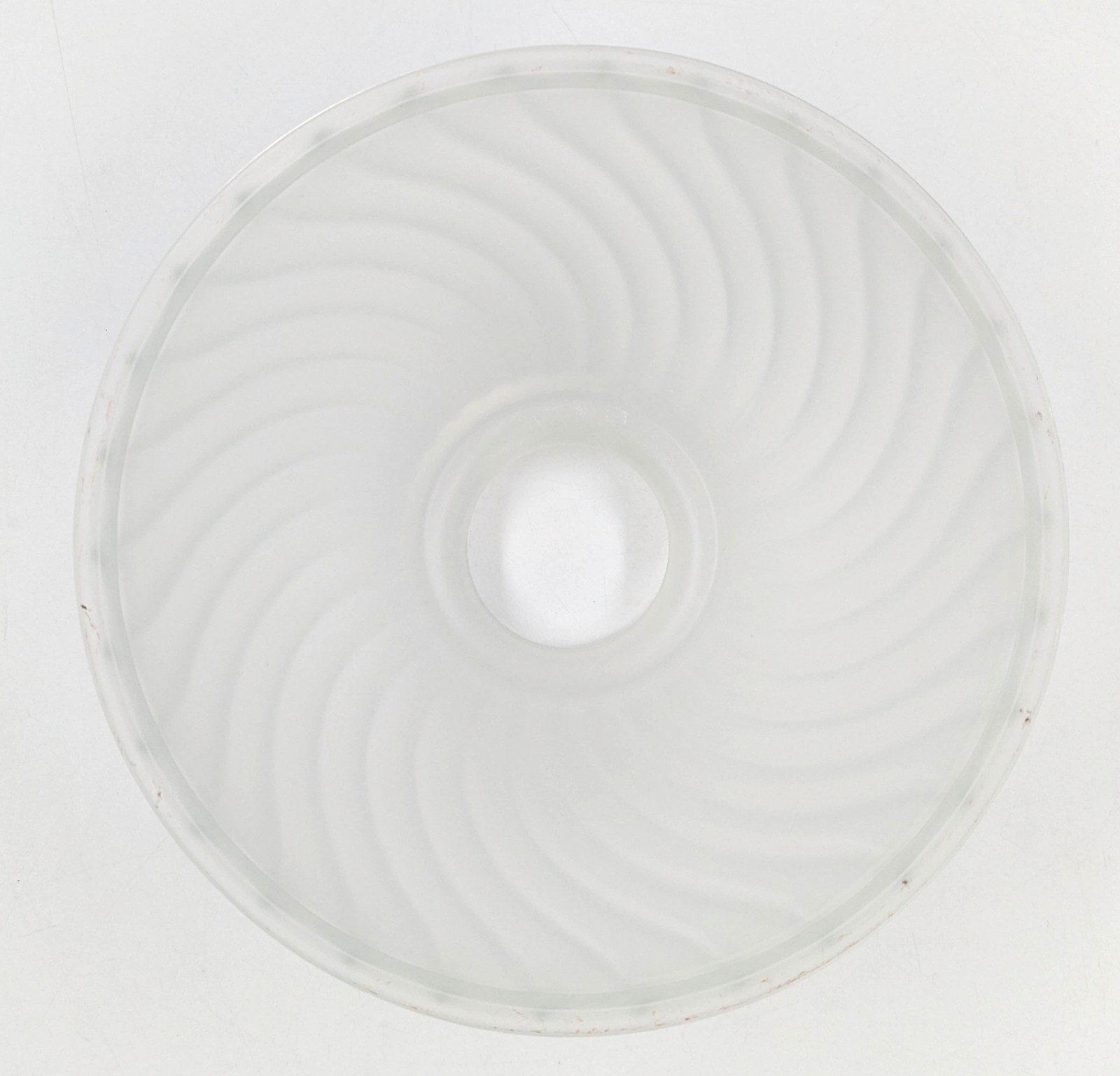 NOS! Frosted Swirl 6-1/2” dia. Low Bowl Glass Light Shade 2-1/4” Fitter VG Cond.