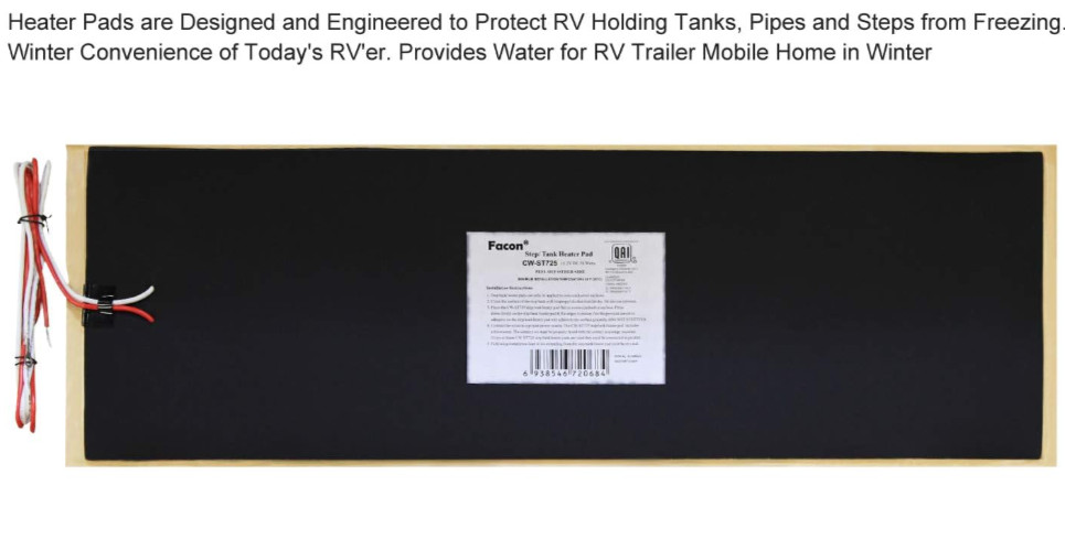 FACON CW-ST725 OEM 7.25" x 25" STEP/TANK HEATER PAD w/AUTOMATIC THERMOSTAT *S46