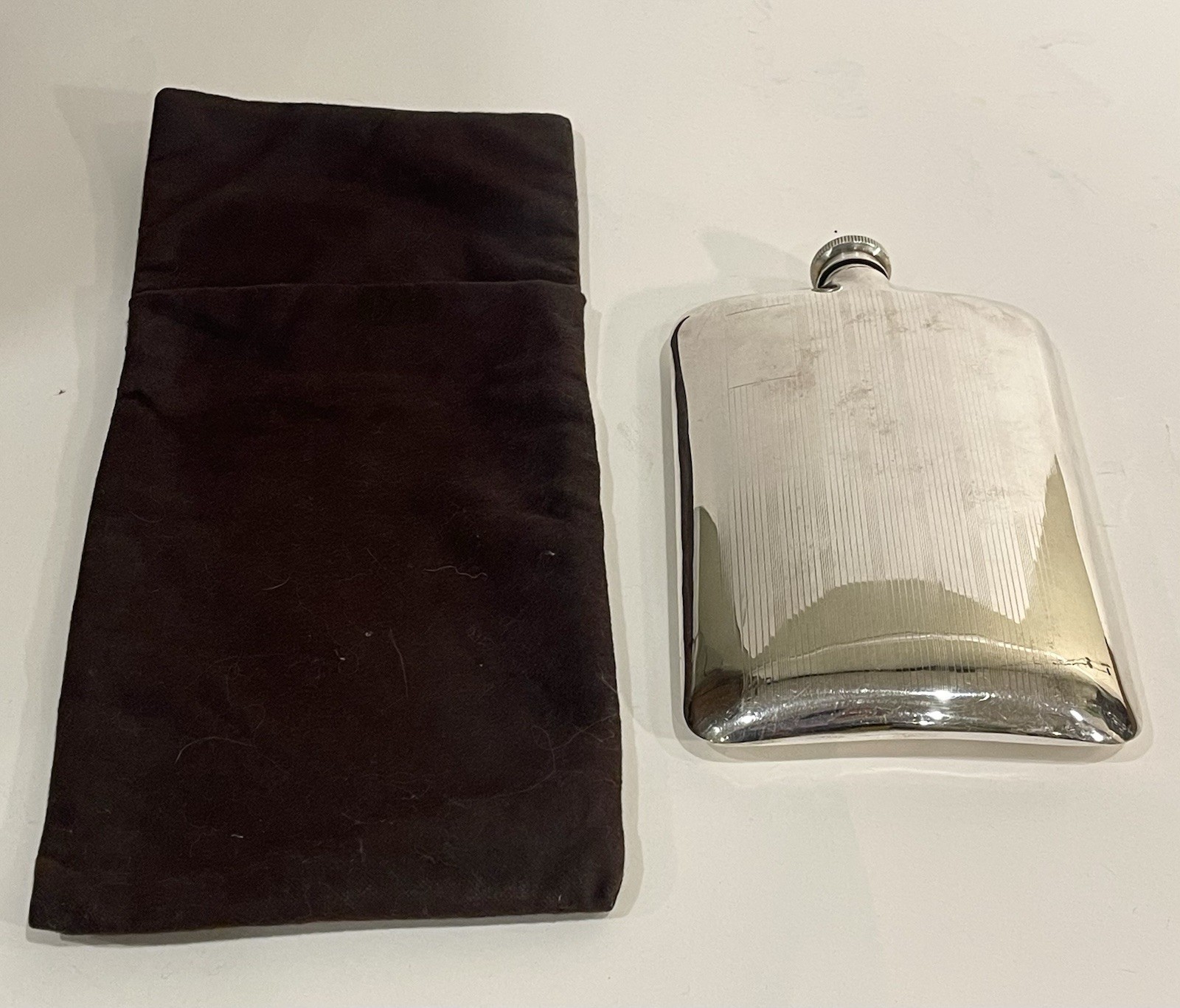 Vintage Marlboro Plate Silver Plated Hip Flask With Case