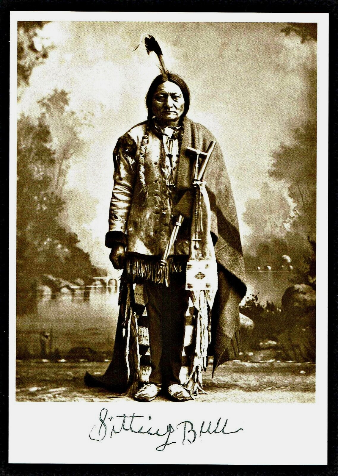 ⫸ 954 Postcard Sitting Bull Sioux Native American Little Big Horn Photo 1884 New