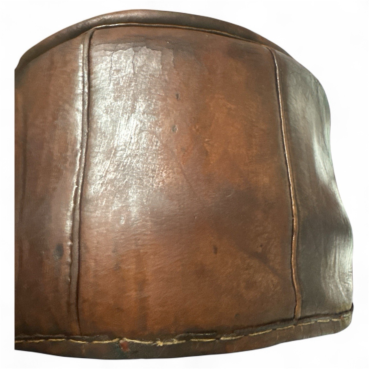 Vintage Peruvian Indigneous Leather Ottoman