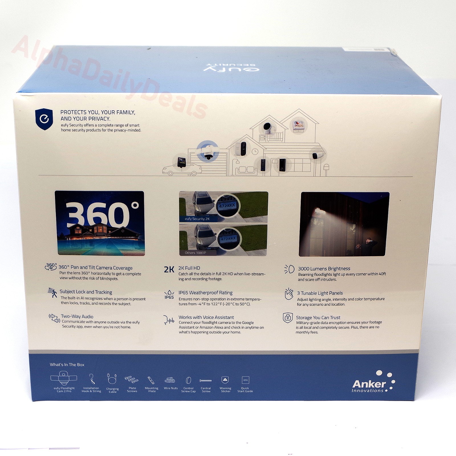 NEW eufy Floodlight Cam 2 Pro FHD Outdoor Wired Security Camera 360 Coverage