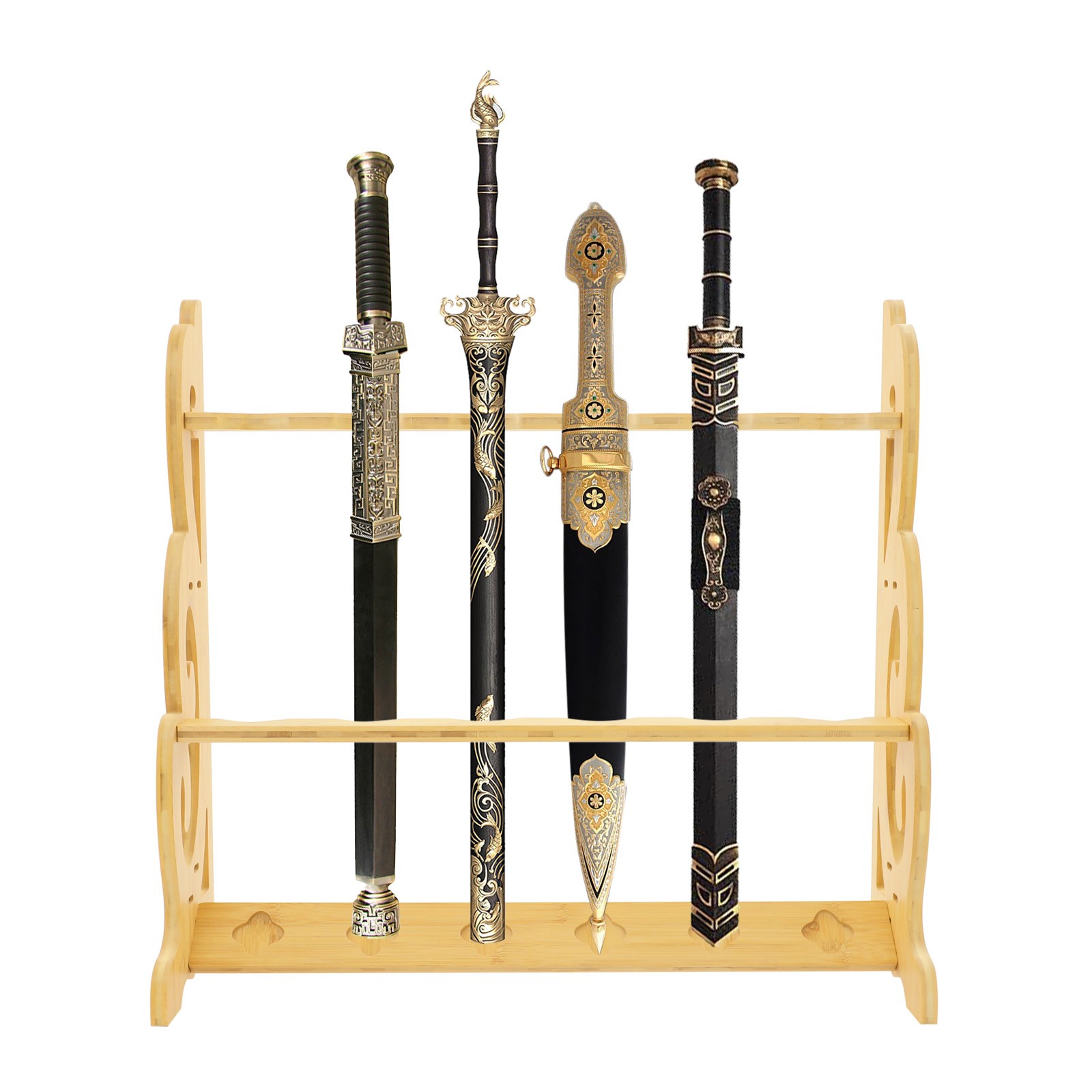 Sword Display Stand, Adjustable Large Sword Holder, 6 Hole Vertical Sword Rack