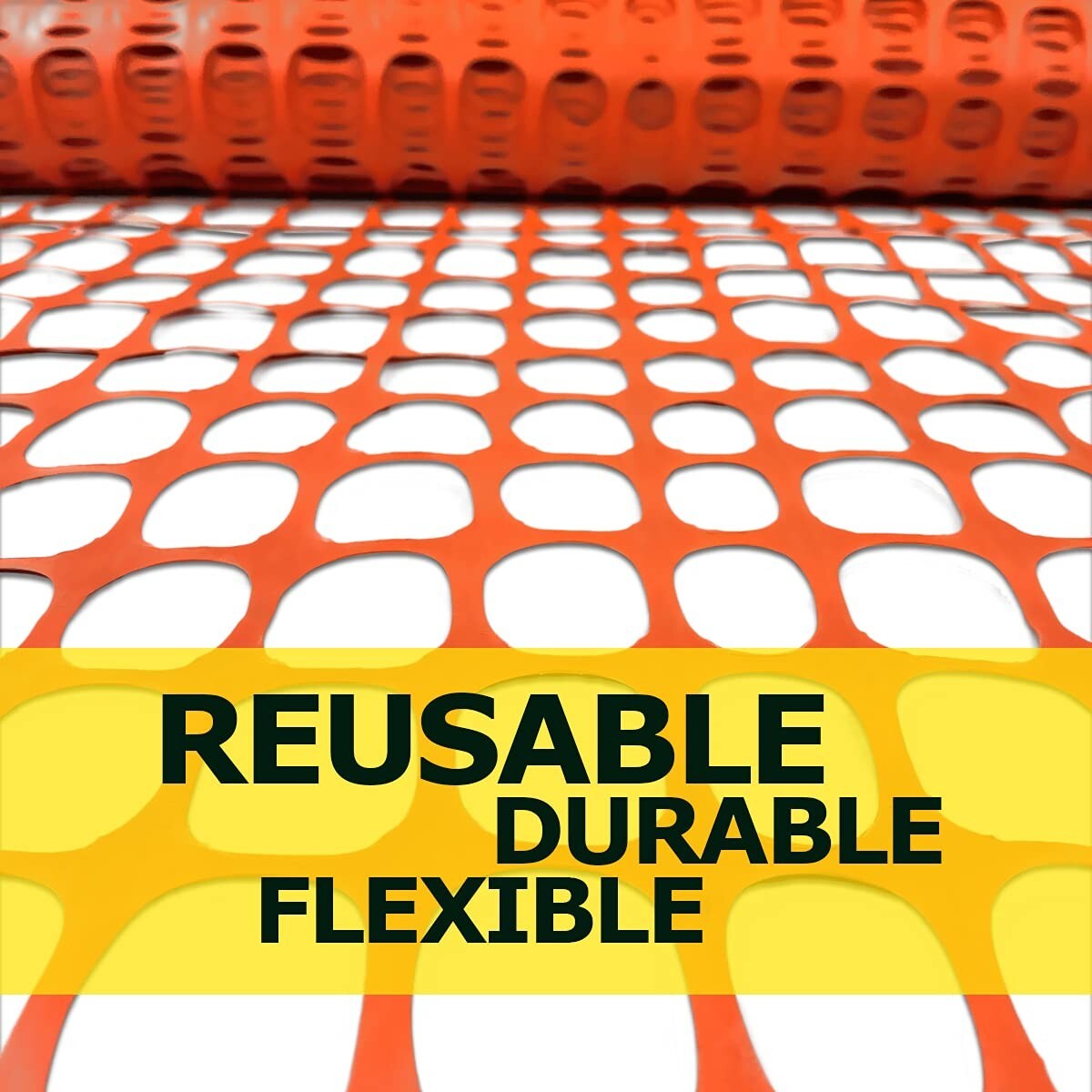 Ashman Plastic Mesh Fence, Construction Barrier Netting, Orange, 4'x100' Feet.