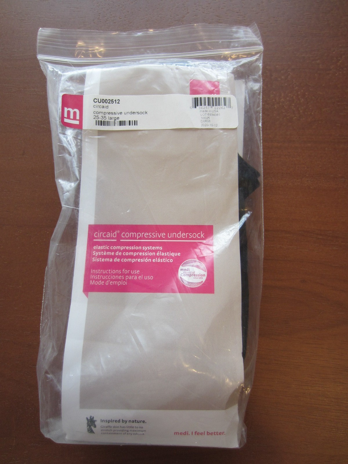 Medi Circaid Compressive Undersock Large Black Firm CU002512 USA New in package