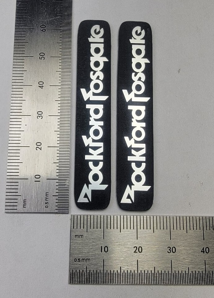 Rockford Fosgate Premium Speaker Badge Emblem Logo Pair Large Custom Made