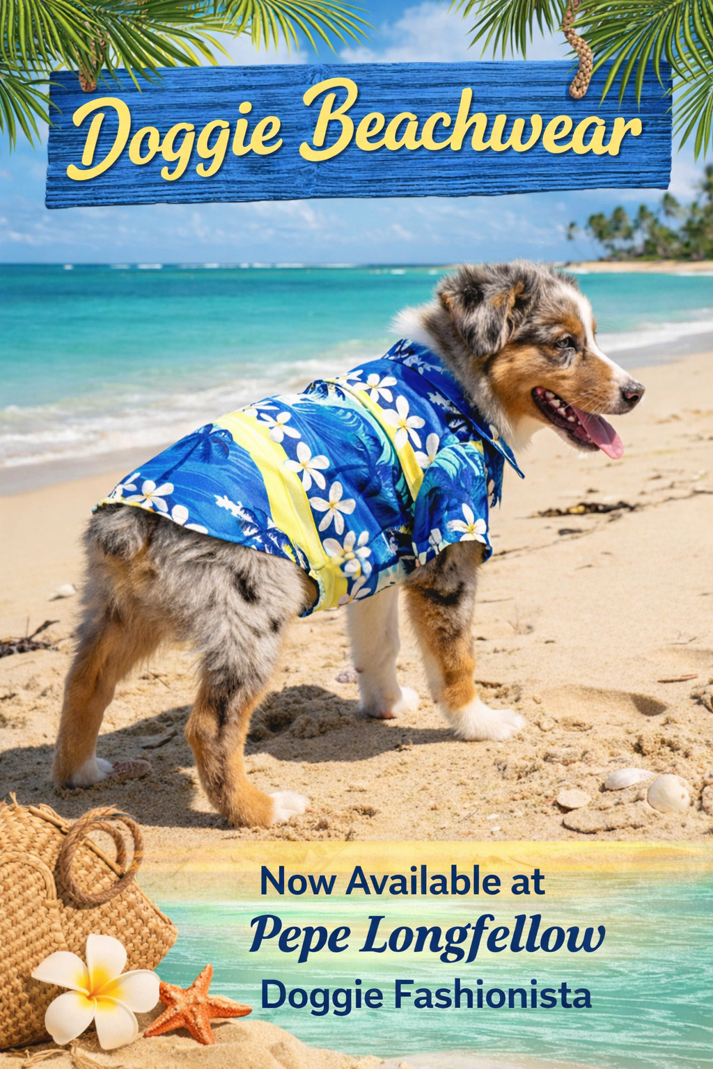 Doggie Design Catching Waves Dog Shirt XS–XL Summer Surf Style NEW