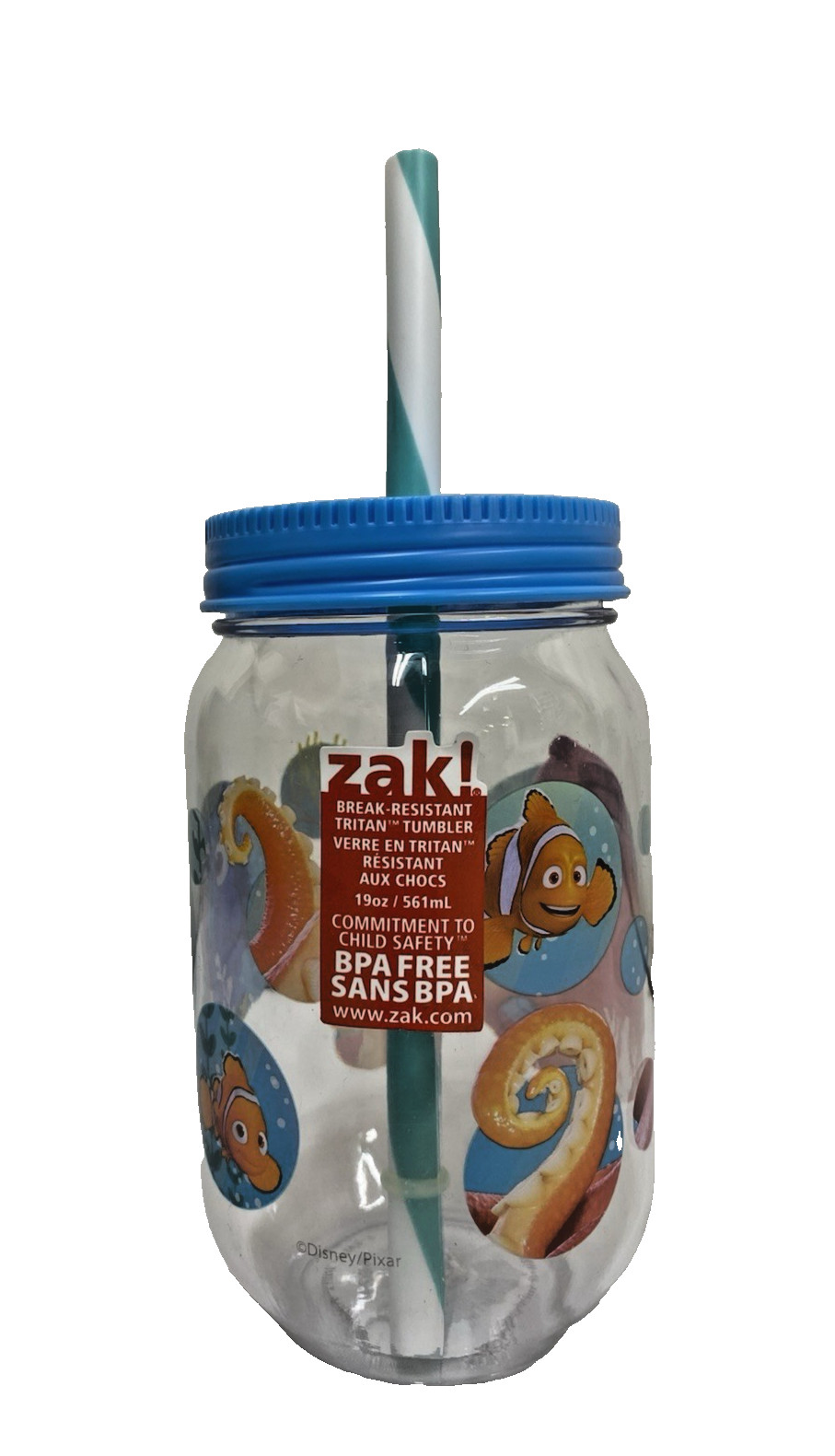 Finding Dory Finding Nemo Zak Designs 19 oz. Toddler Mason Jar Style Cup