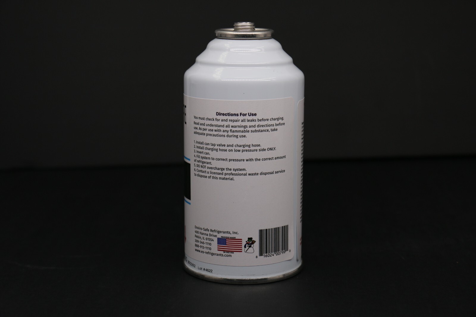 Enviro-Safe R-600a Refrigerant Inverted Piercing 6 oz/ 3 Cans and Brass Gauge