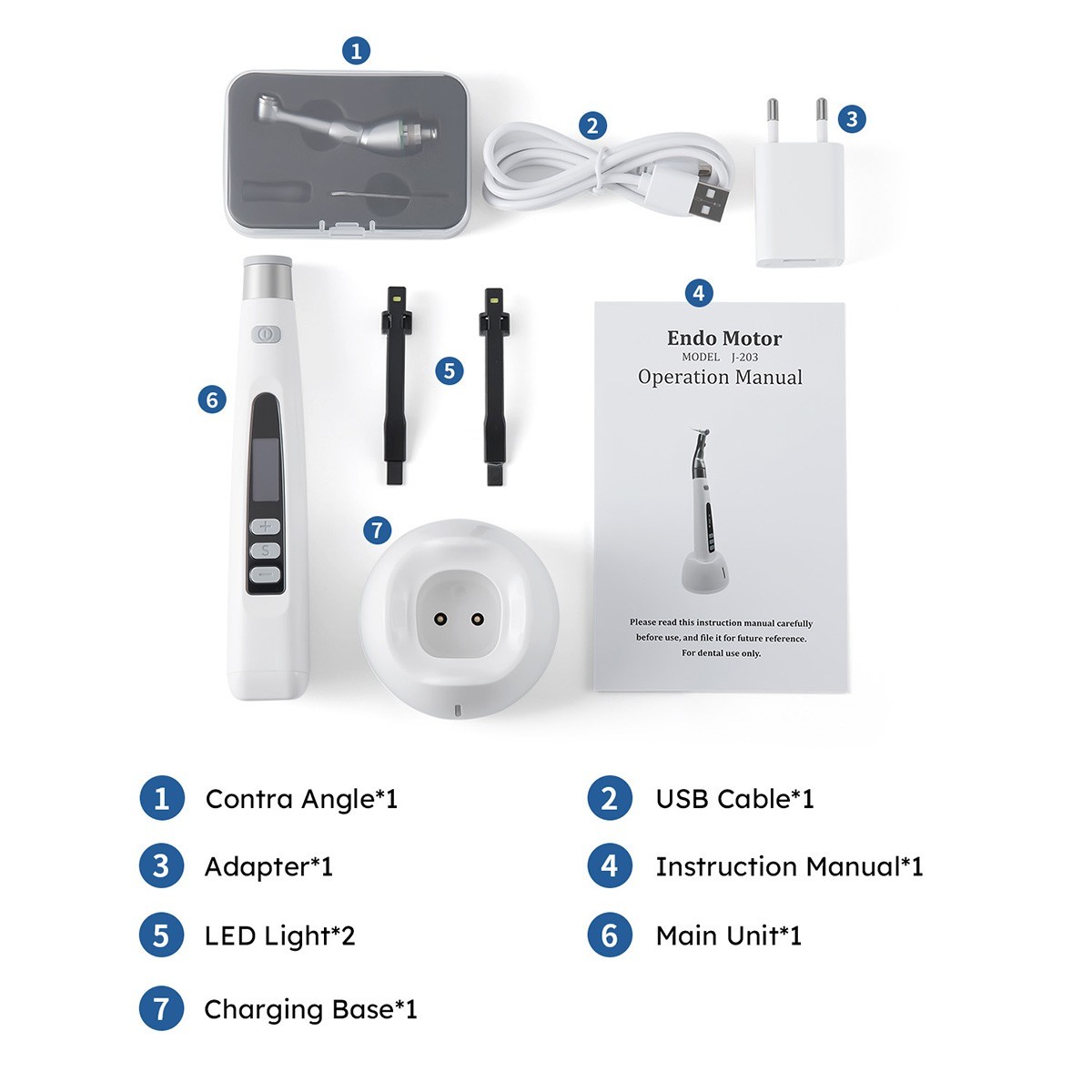 Dental Wireless LED Endo Motor 16:1 Contra Angle Root Canal Treatment Endodontic