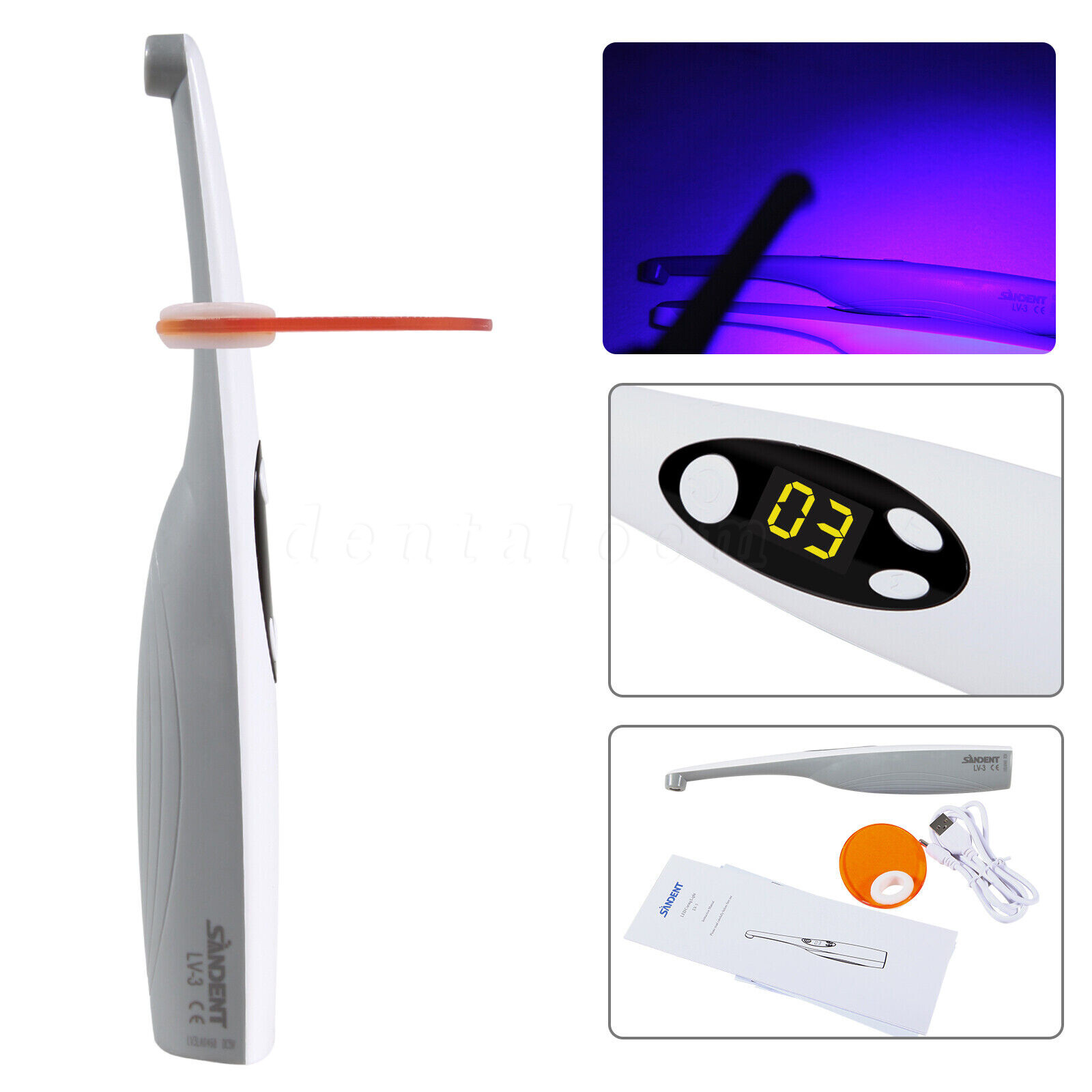 Dental Alto Voltaje LED Luz Curado Lampara 3S Curing Light Lamp Fit WOODPECKER