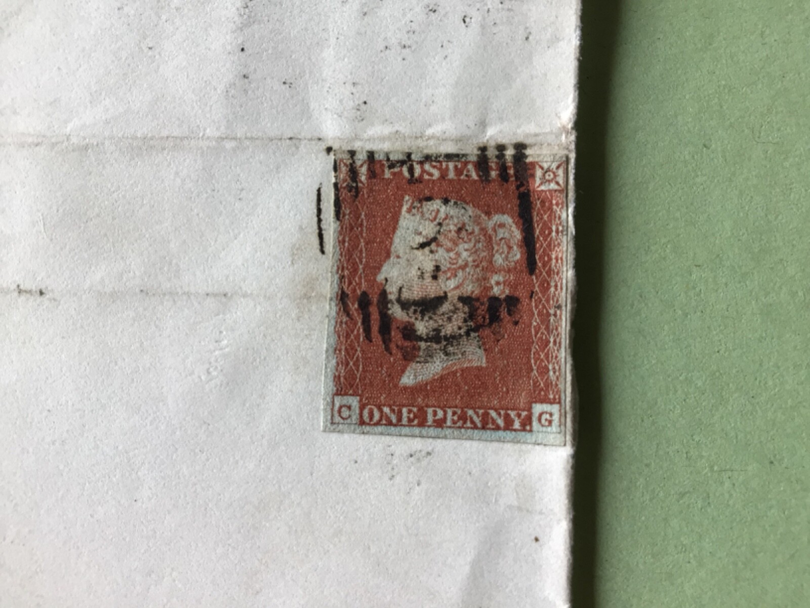 Penny red 1841 on part cover A6388