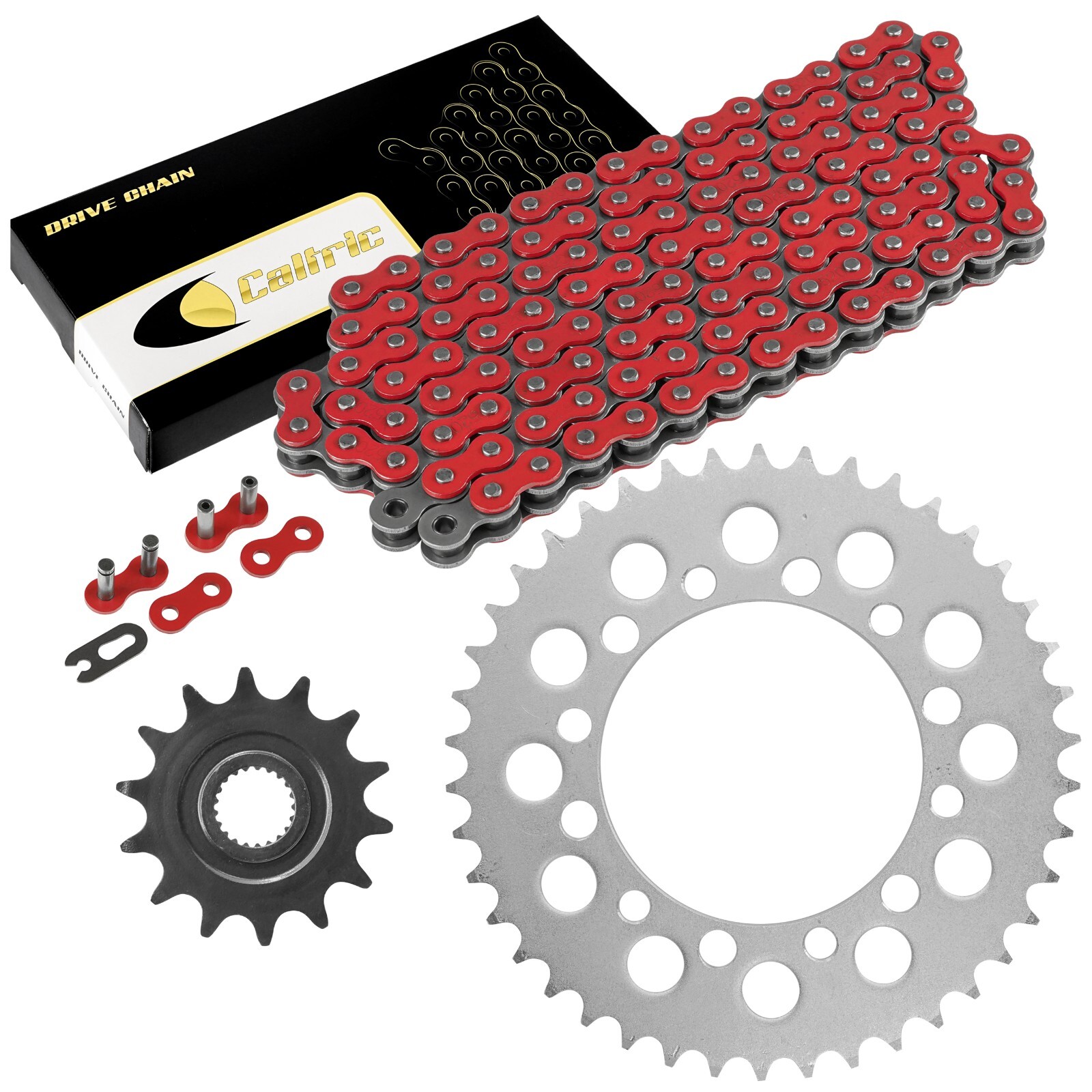 Red Drive Chain And Sprockets Kit for Honda TRX200 Fourtrax 200 2X4 1990-1997