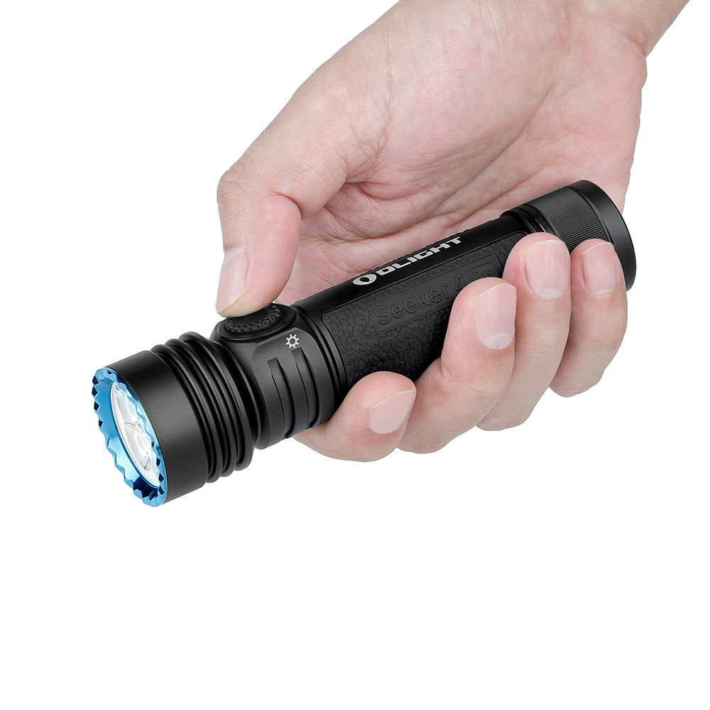 Olight Seeker 4 Pro Matte Black Flashlight, Versatile Holster, 4600L, Neutral WH