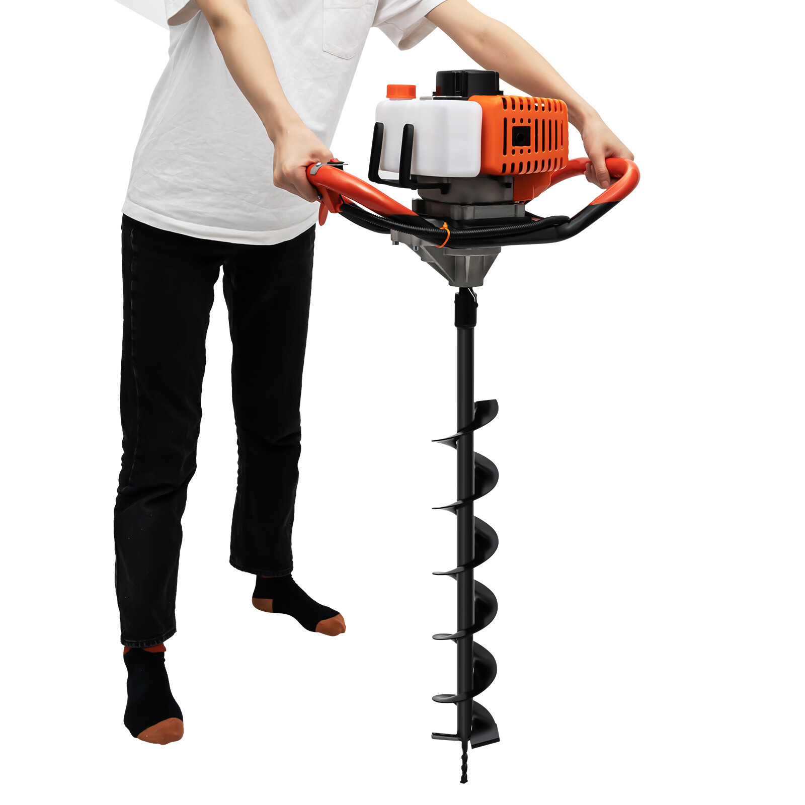 52CC Gas Powered Post Hole Digger Earth Auger with 4 6 8 Inch Bits