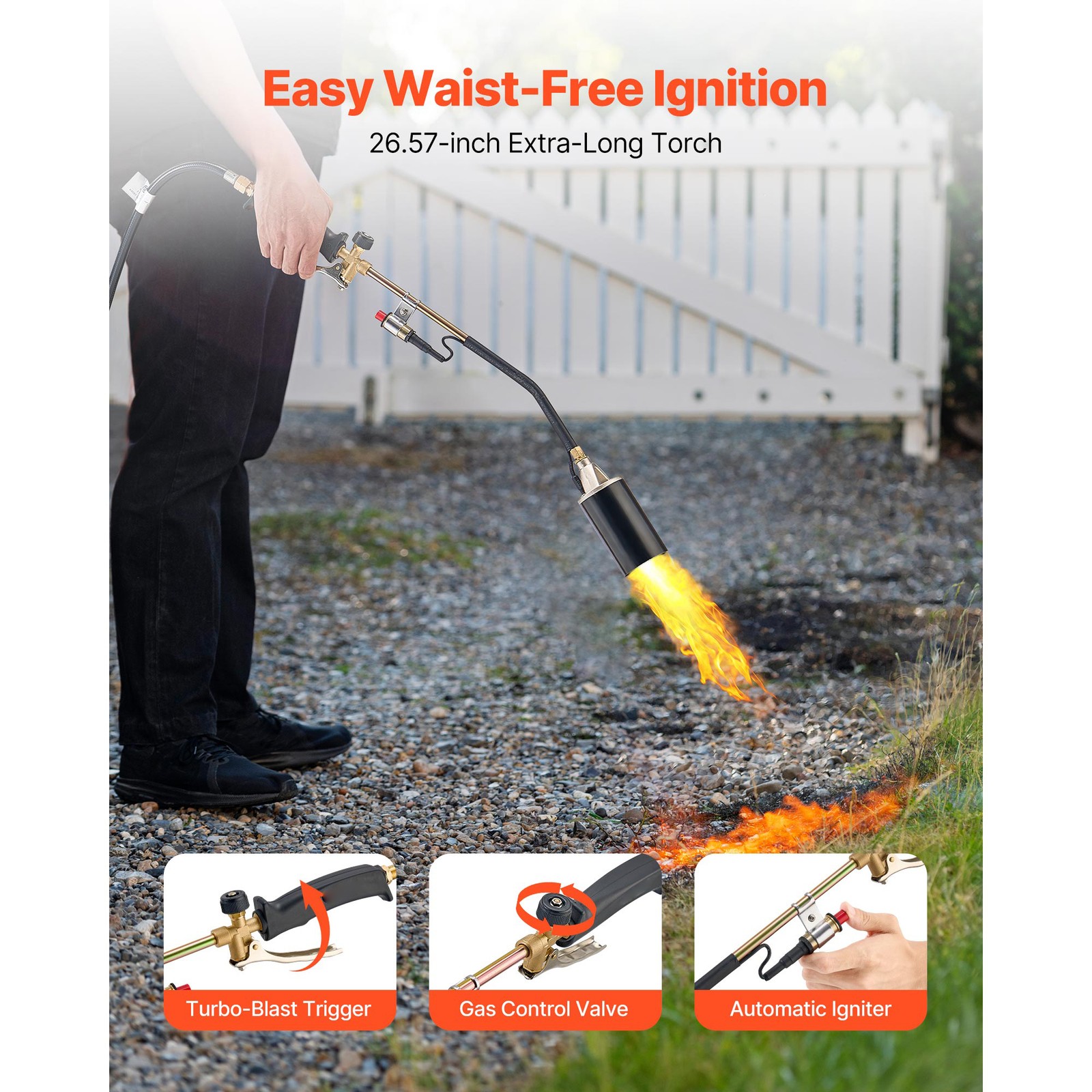 Uimoso Propane Torch for Weed Control, Ice Melting, and Snow Removal