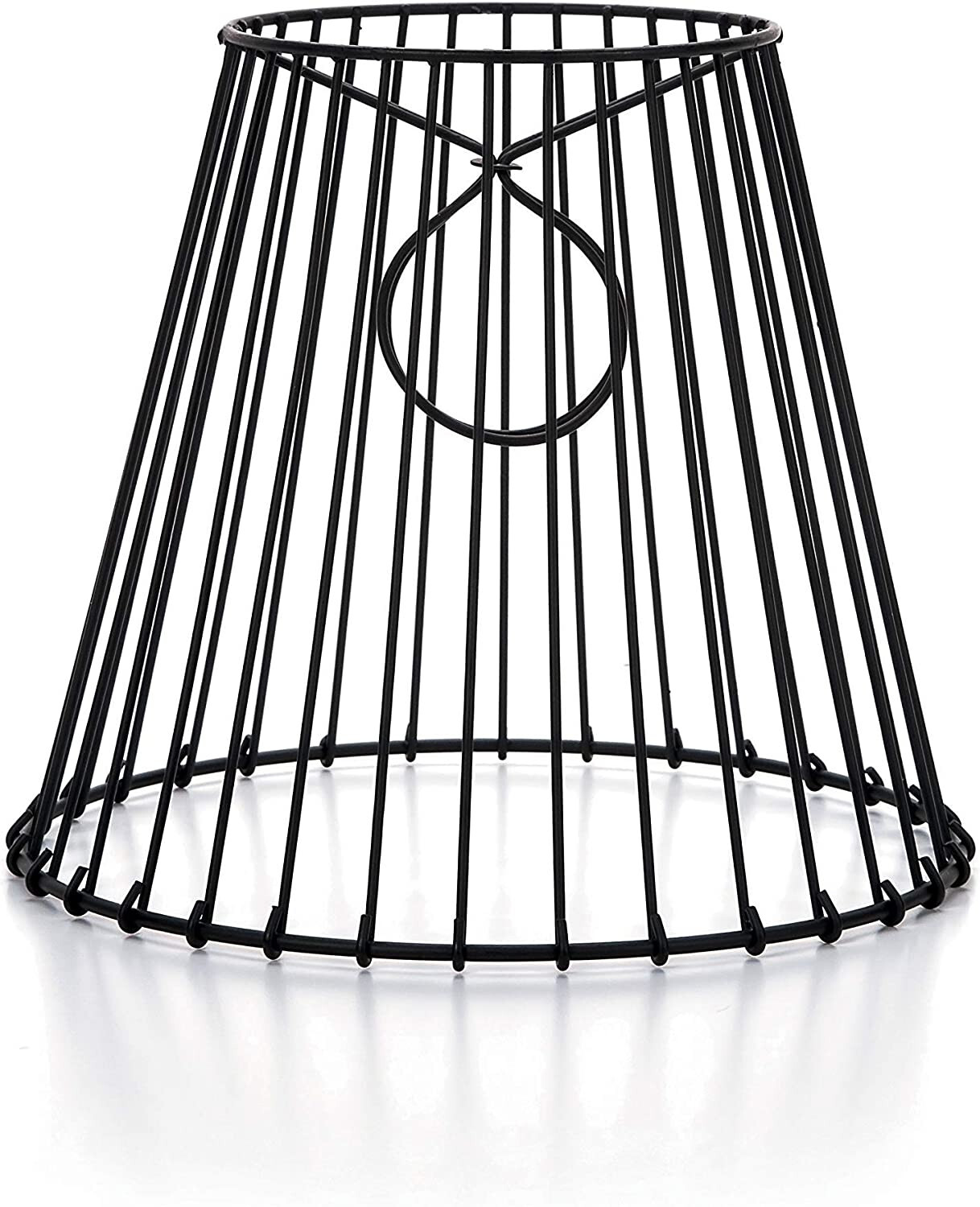 Clip-On Lamp Shade, Black 8” x 7” x 4.5” - Modern Wire Lamp Shade