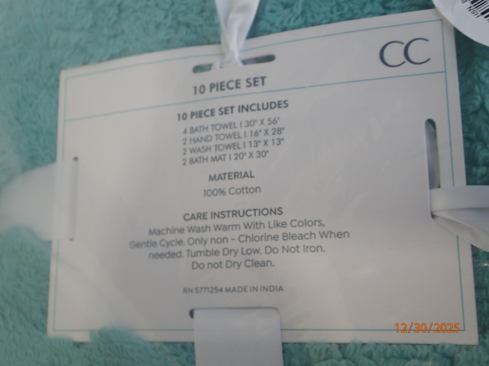 Concierge Collection 100% Cotton 10-piece Cloud Towel Set $79 HSN PINK