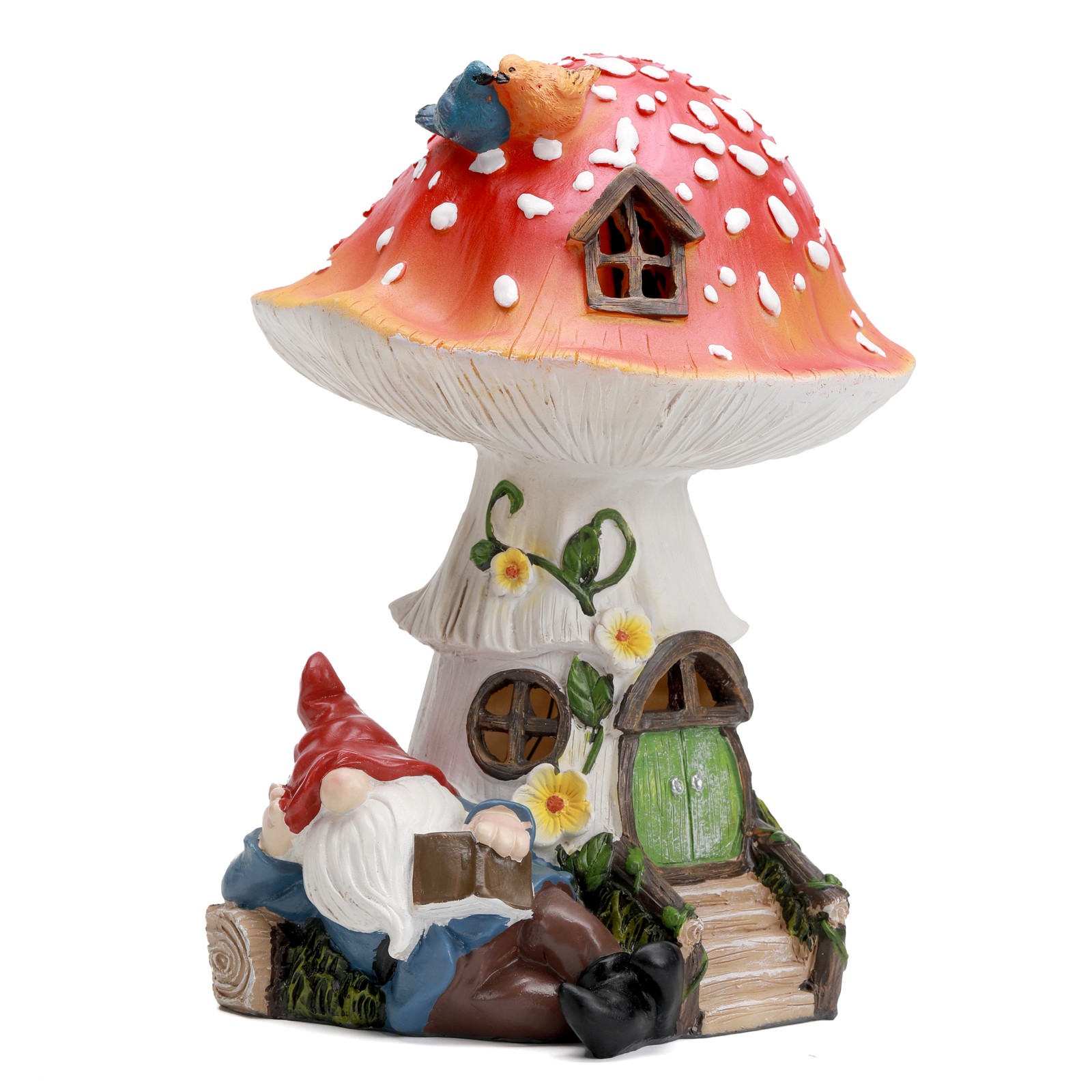 Fairyland Solar-Powered Mushroom Gnome with LED Lights – Festival Gift Set