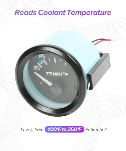 Water Temp Gauge,Car Accessories Universal 2"/52mm 12V Water Temp Meter,100