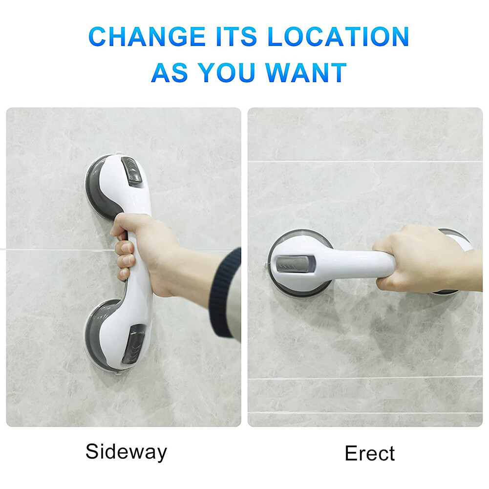 12inch Shower Handle Strong Hold Suction Cup Grab Bars Safety Hand Rai Bathroom