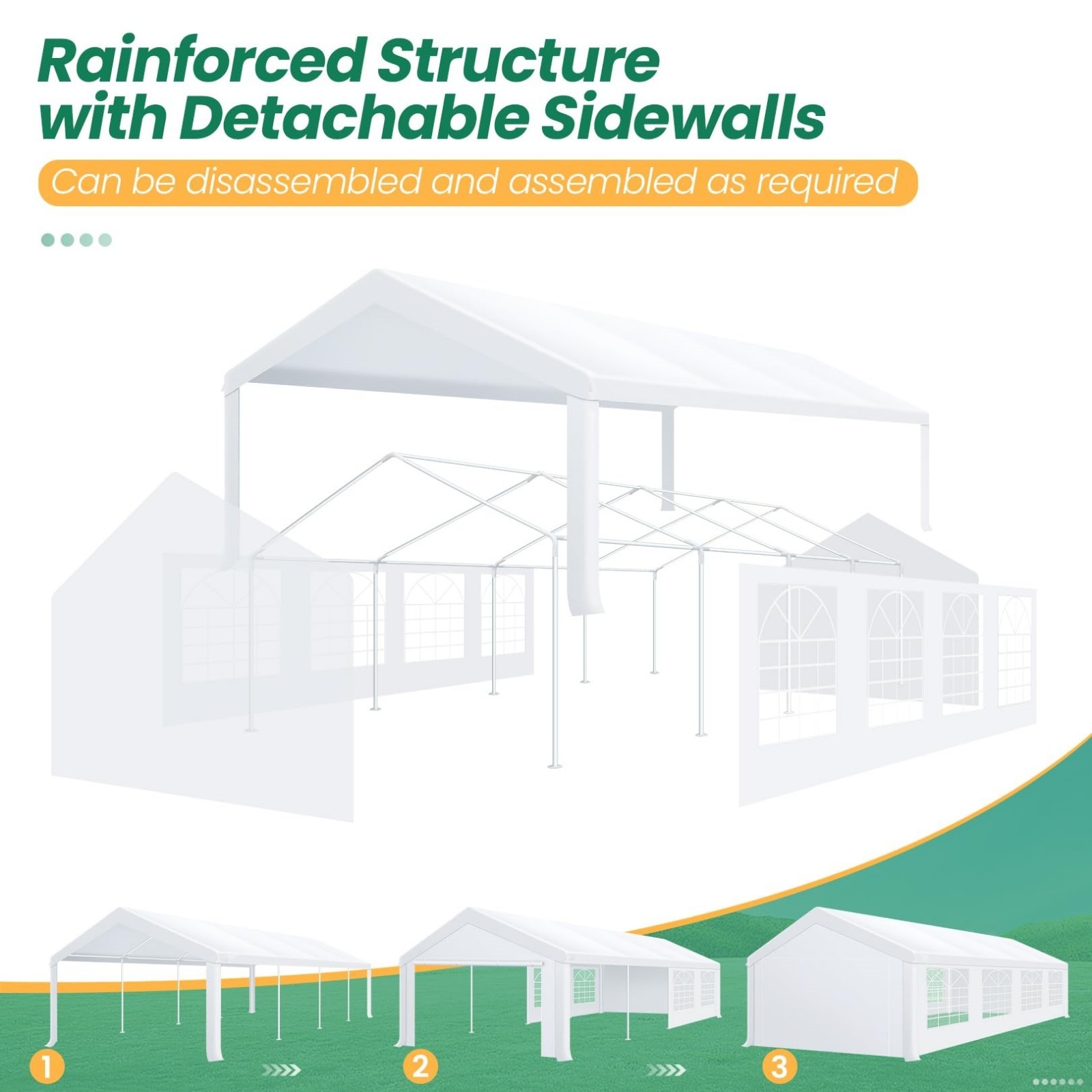 20x40ft Carport Heavy Duty Party Tent Waterproof Event Shelter Wedding Canopy