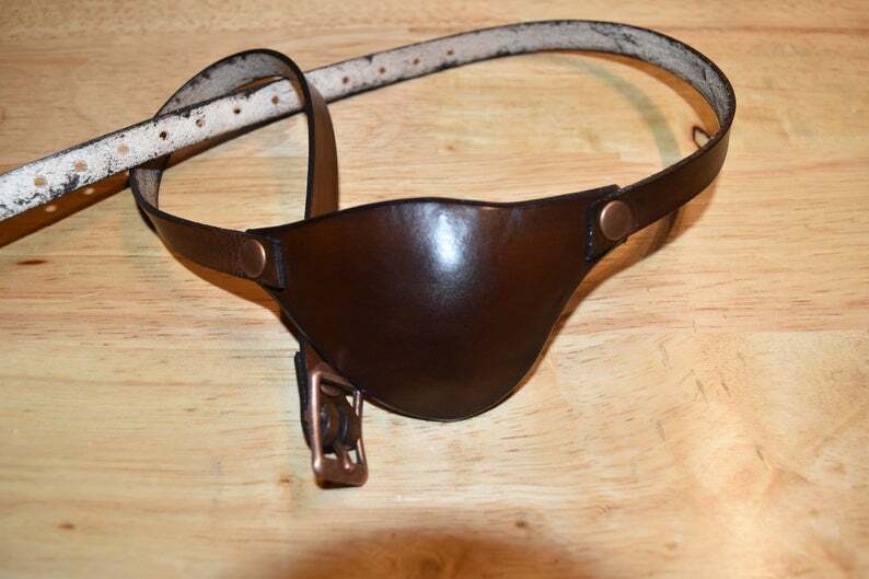 Leather eye patch for adults - adjustable with buckle - good for permanent use