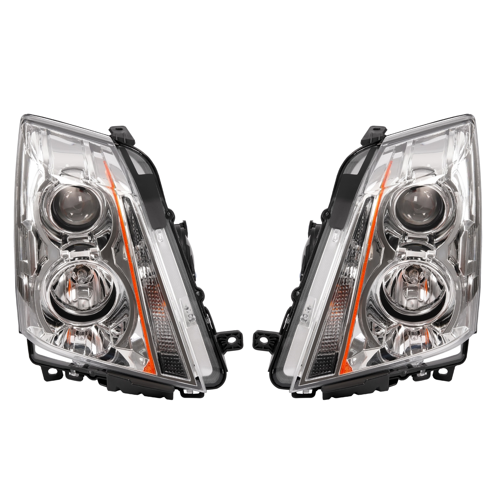 HECASA Halogen Pair Headlight For Cadillac CTS 08-15 Left and Right With Bulbs