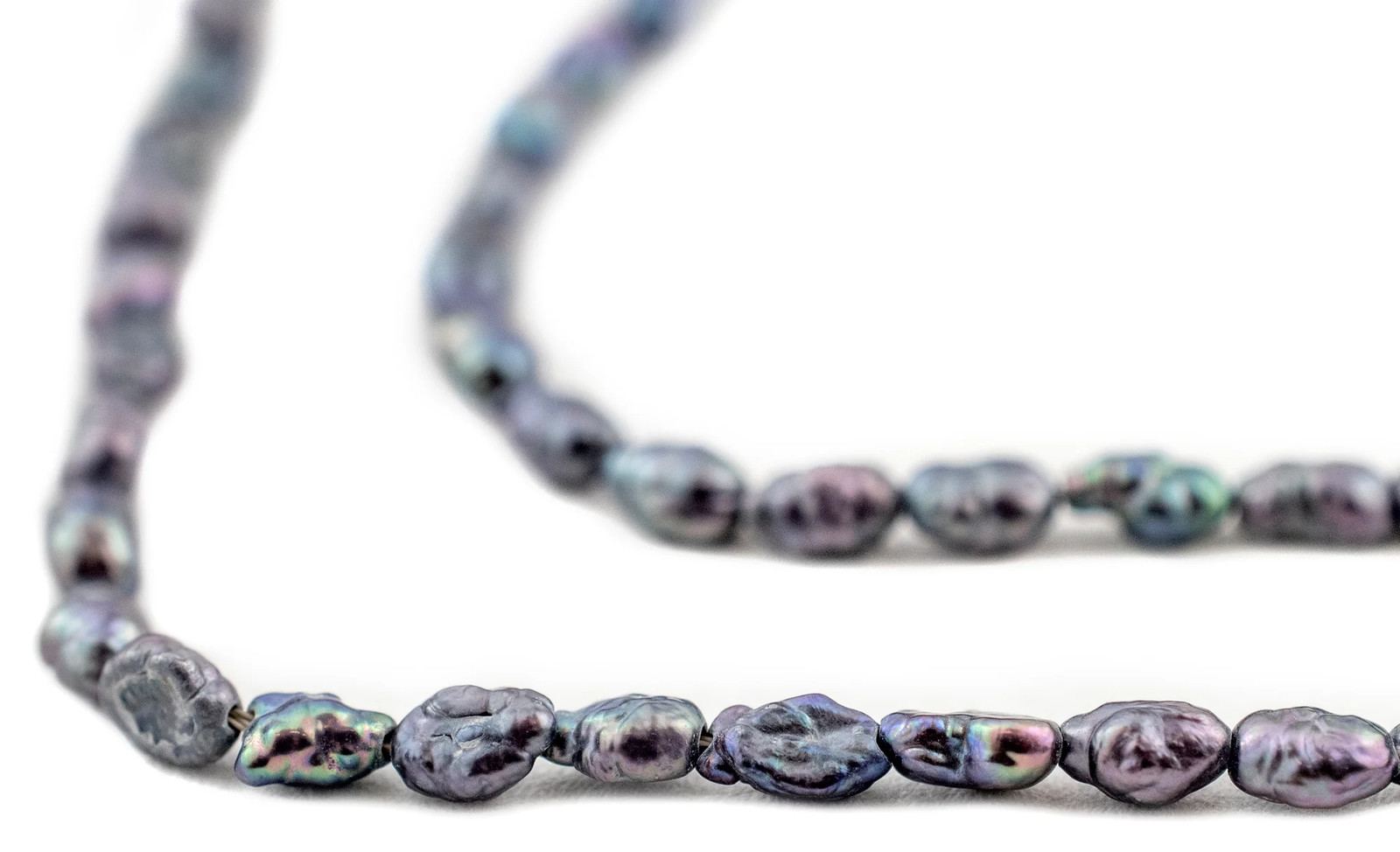 Iridescent Purple Vintage Japanese Rice Pearl Beads 3mm Multicolor Oval