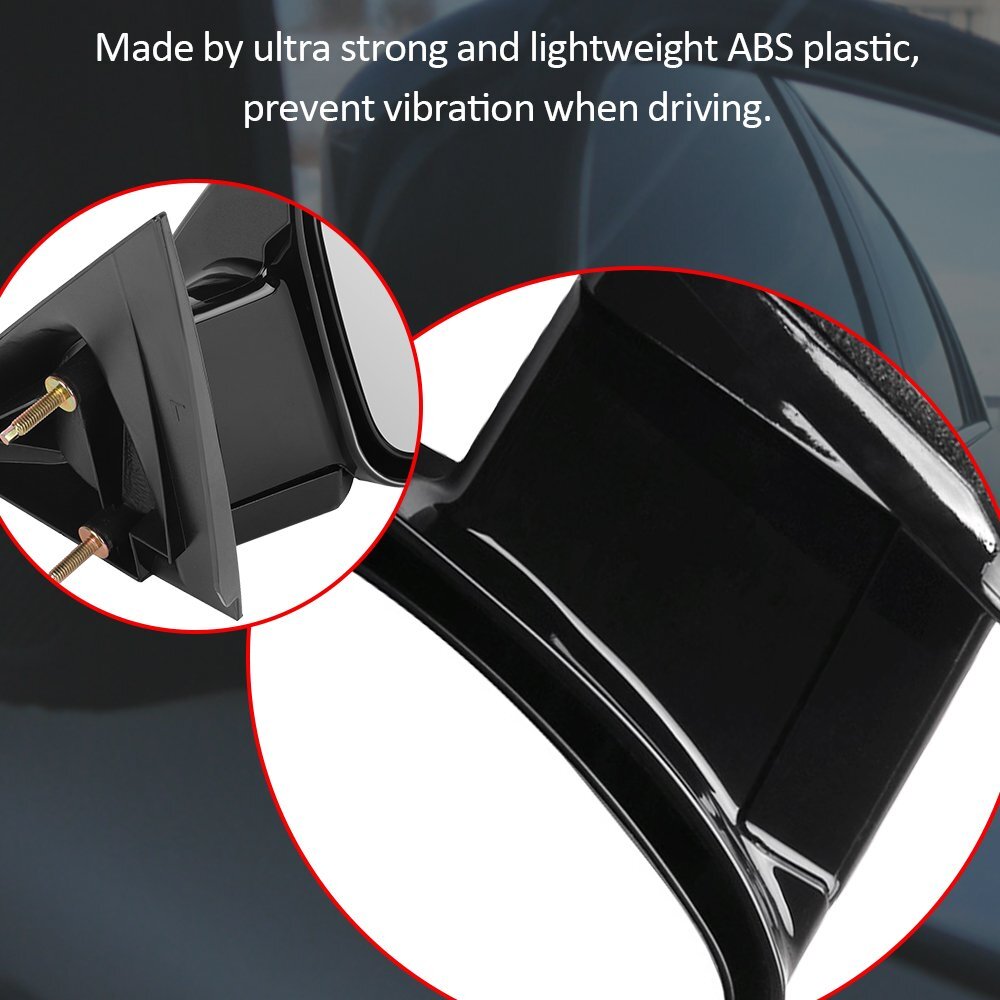 Side View Manual Fold Mirrors Pair For 1988-1998 GMC Chevy Pickup Truck Black