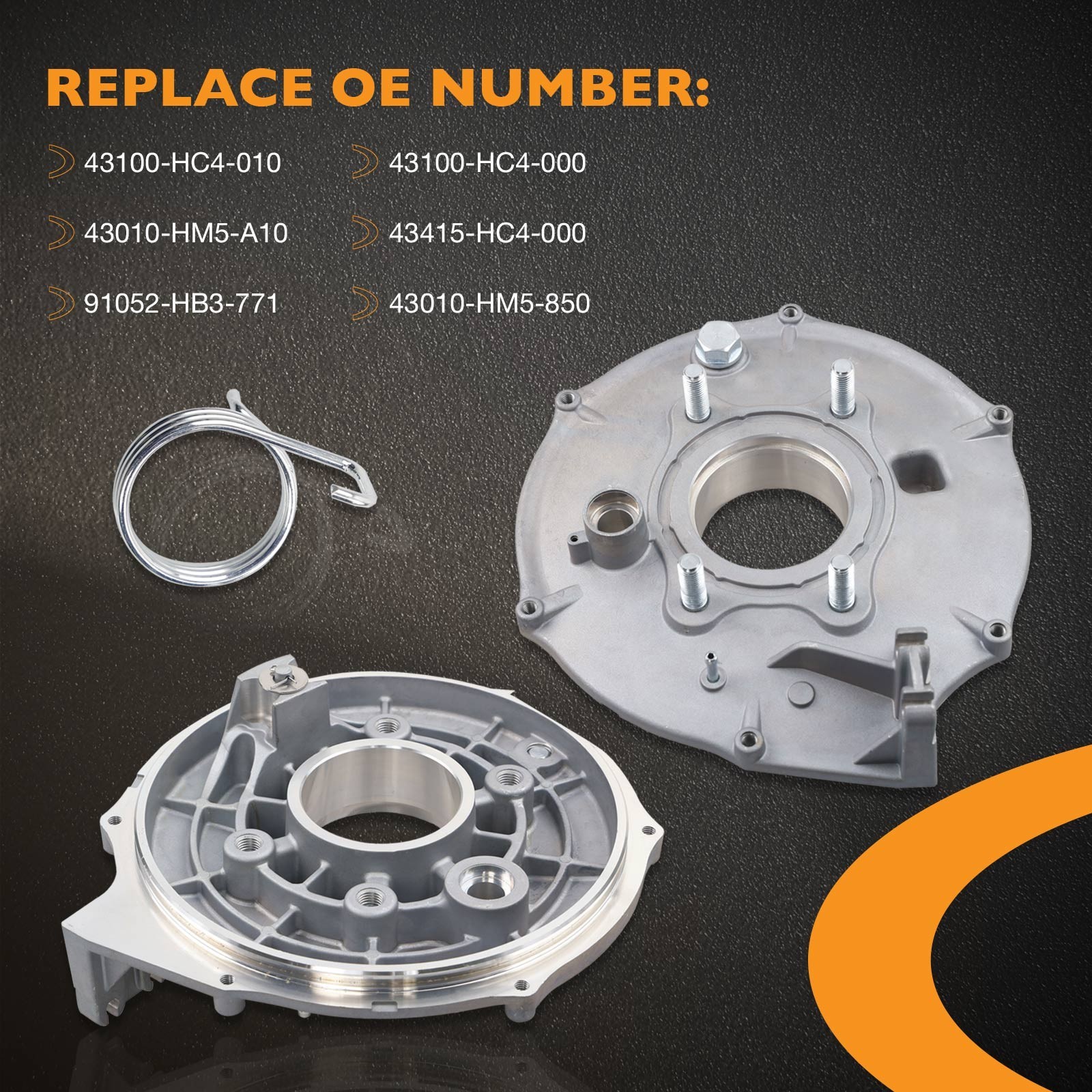 Rear Brake Backing Plate W/Bearing Seals Kit for Honda Fourtrax 300 TRX300 300FW