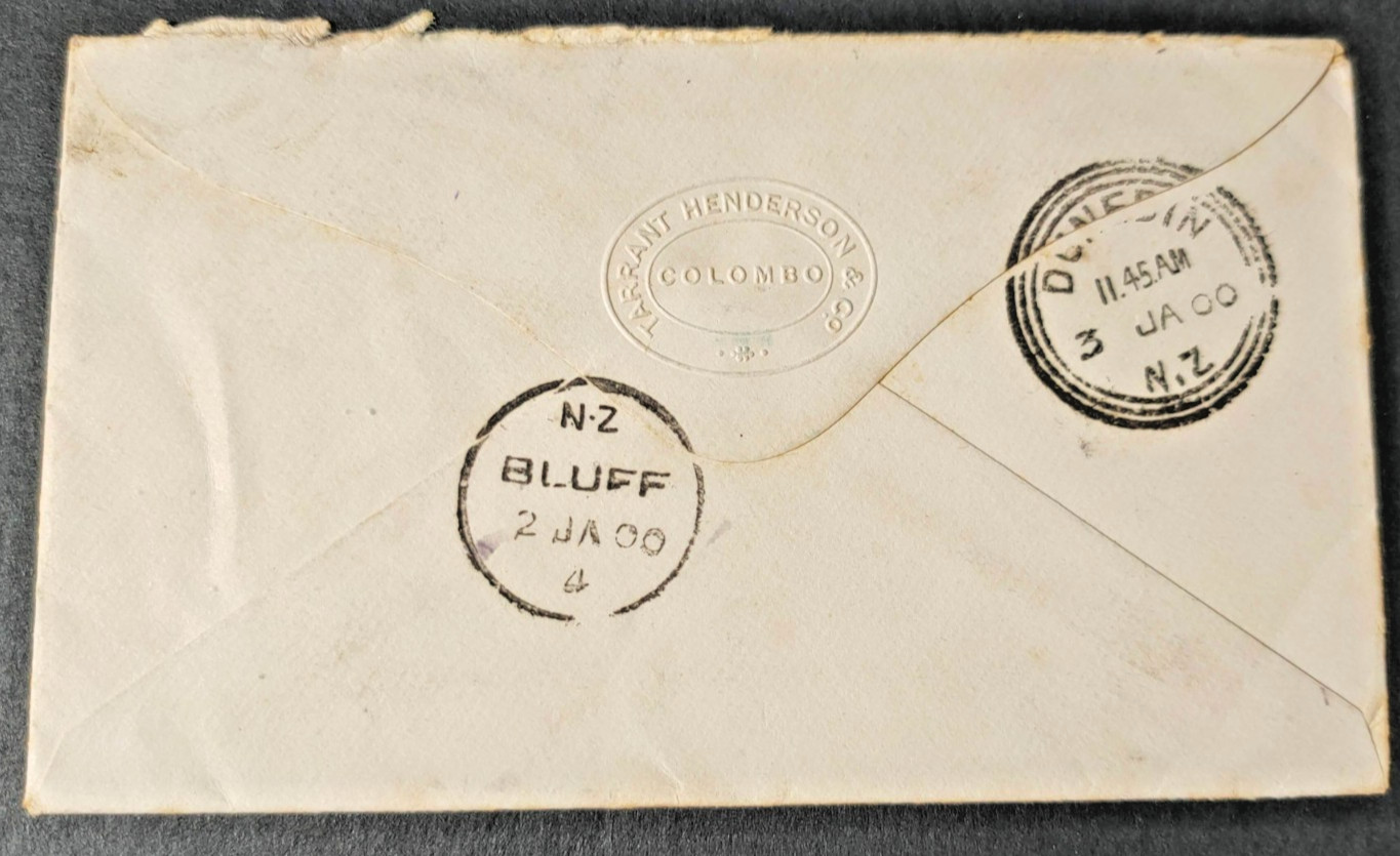 CEYLON 3-JA-00 PER SS ARCADIA MAIL TO NZ'd (JF)