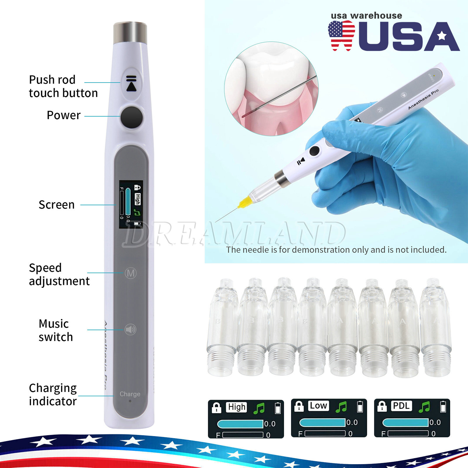 Electric Dental Painless Oral Local Anesthesia Delivery Device Injection Pen USA