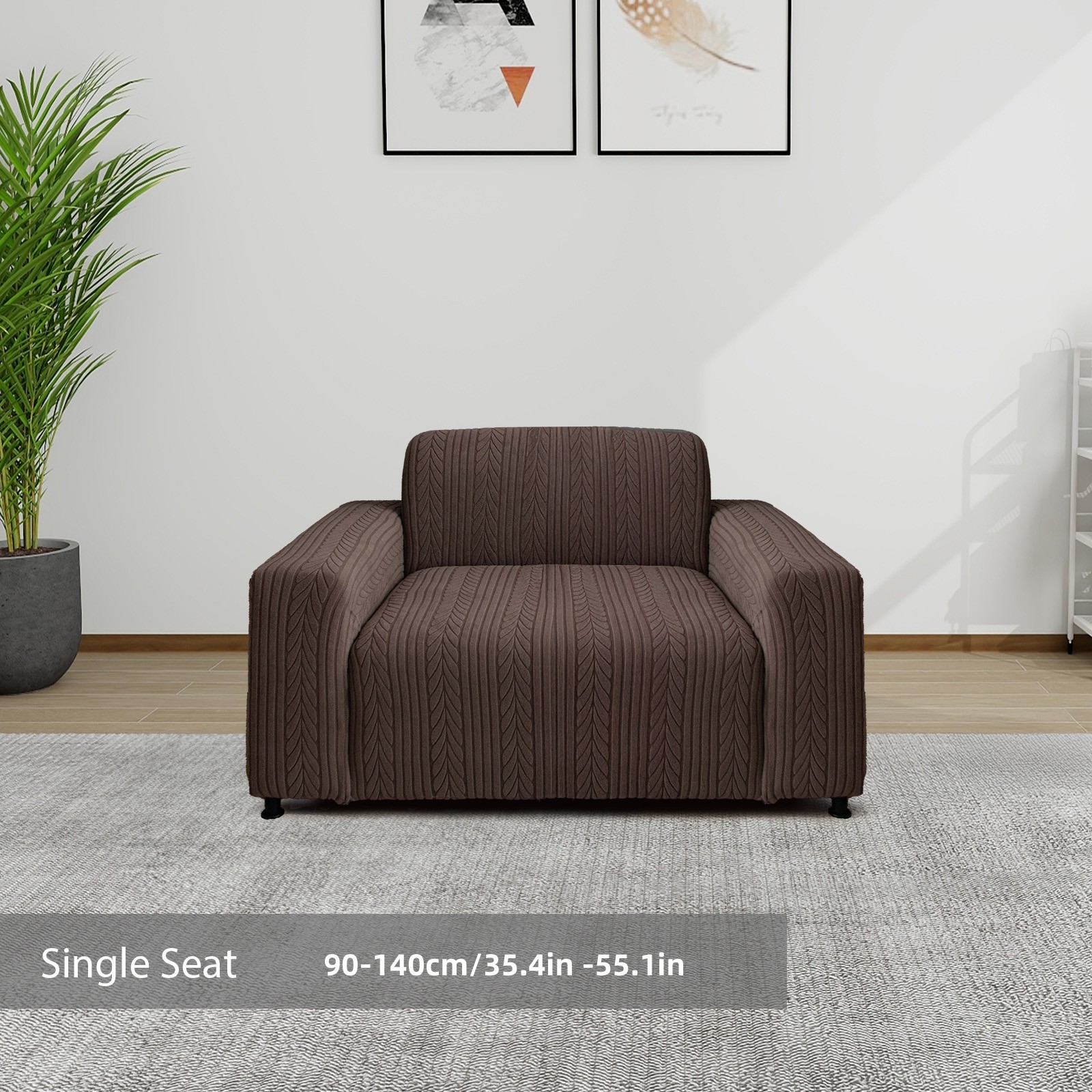 2/3/4 Seater Stretch Sofa Slipcover Full-Coverage Jacquard Couch Cover Non-Slip