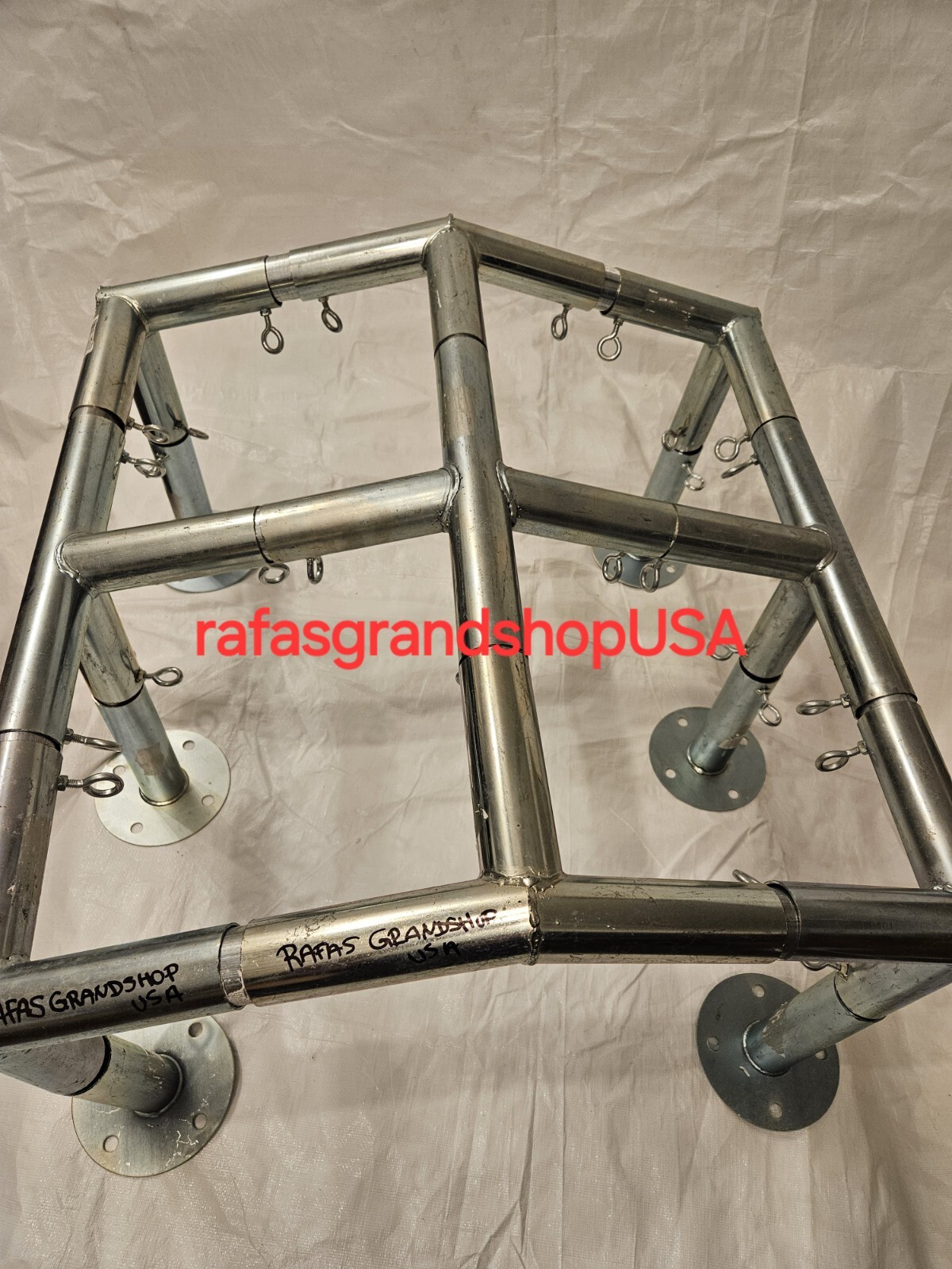 6 Leg Canopy Low Peak 10x20 Fittings Set 1-5/8'' Carport Frame Shed Tent 102 Deg