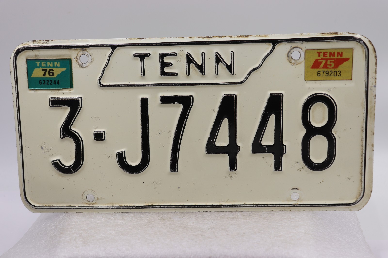 1971-1975 Tennessee License Plate Knox County " 3-J7448 "