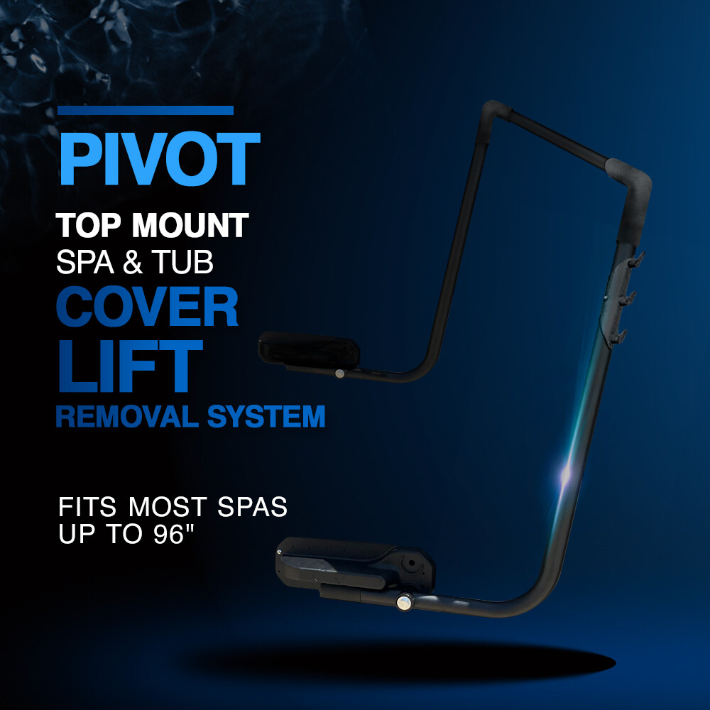 Puri Tech Pivot Top Mount Spa Cover Lift Removal System Reinforced Bracket Black