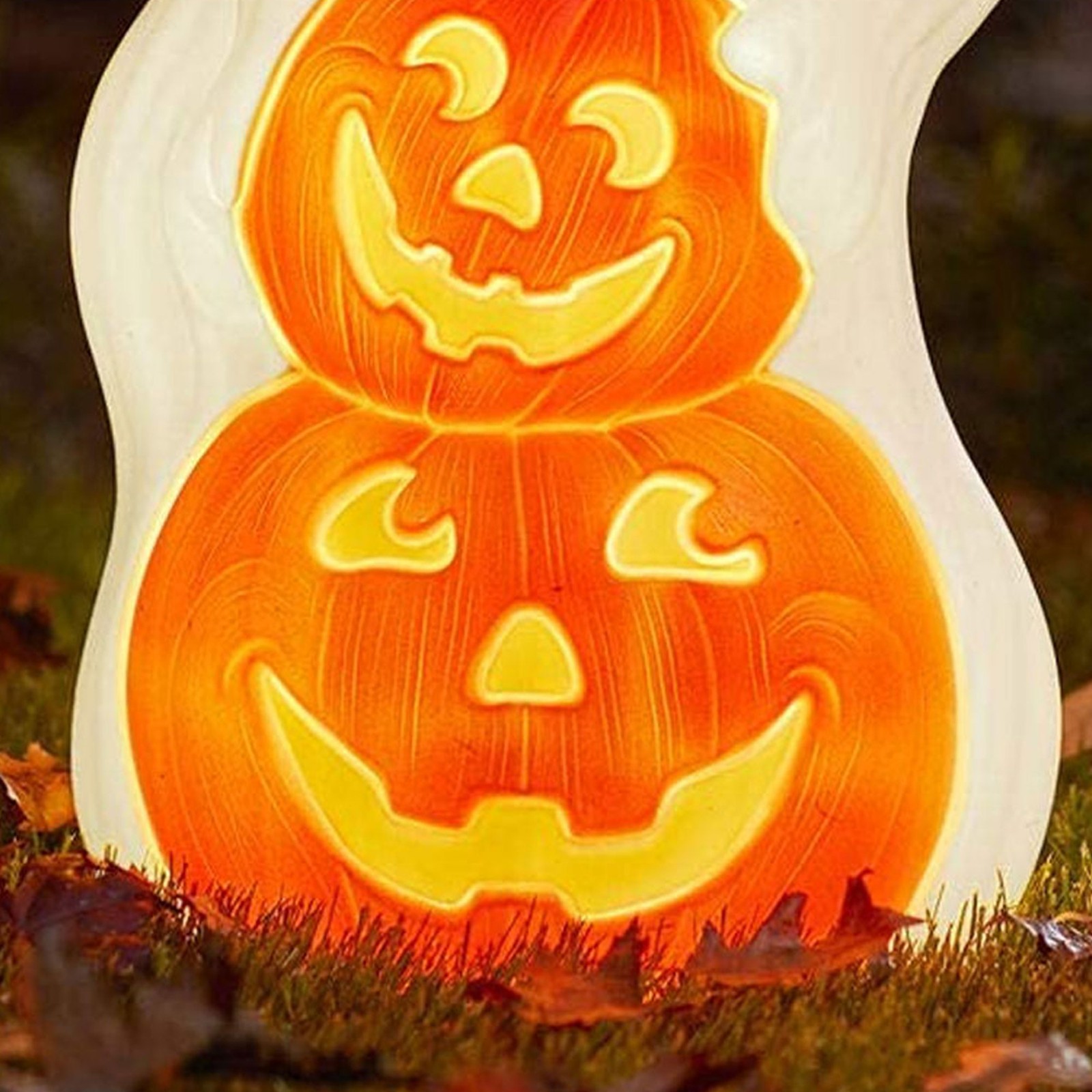 Union Products Light Up Ghost and Pumpkin Halloween Decoration (Open Box)